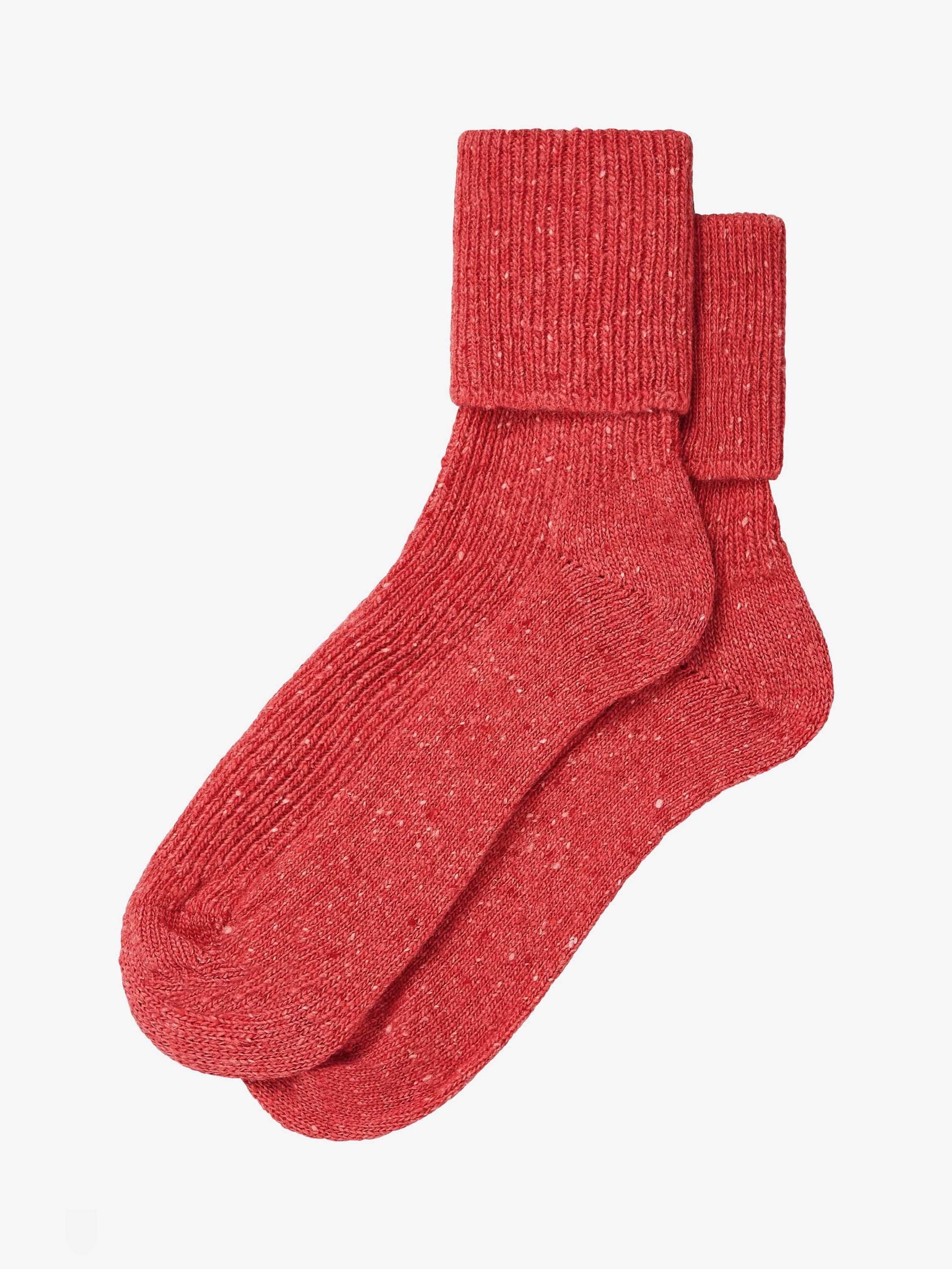 Brora Donegal Cashmere Blend Socks, Flamingo