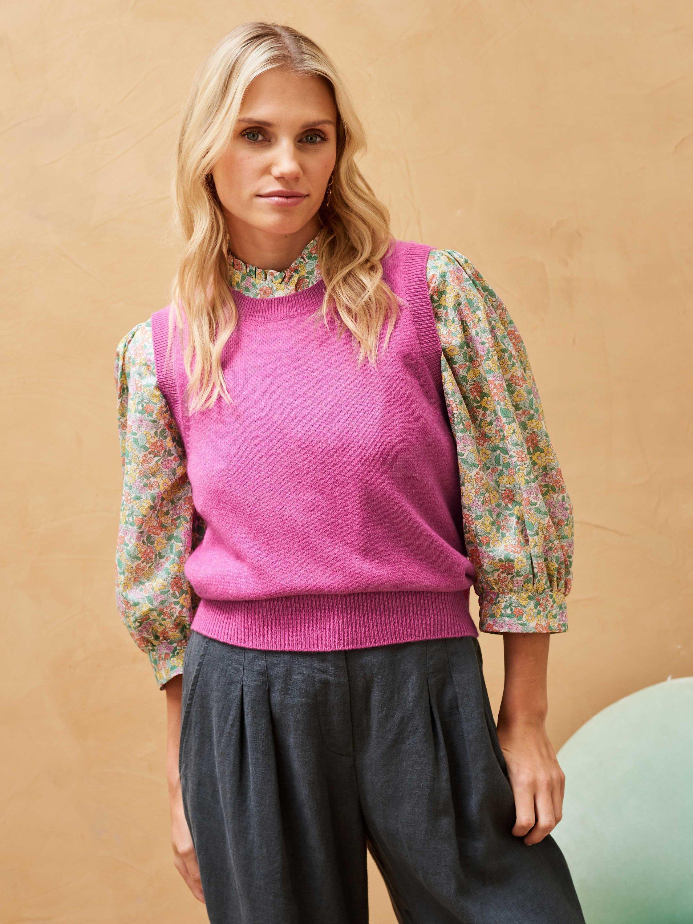 Brora Cashmere Tank Top, Sweet Pea