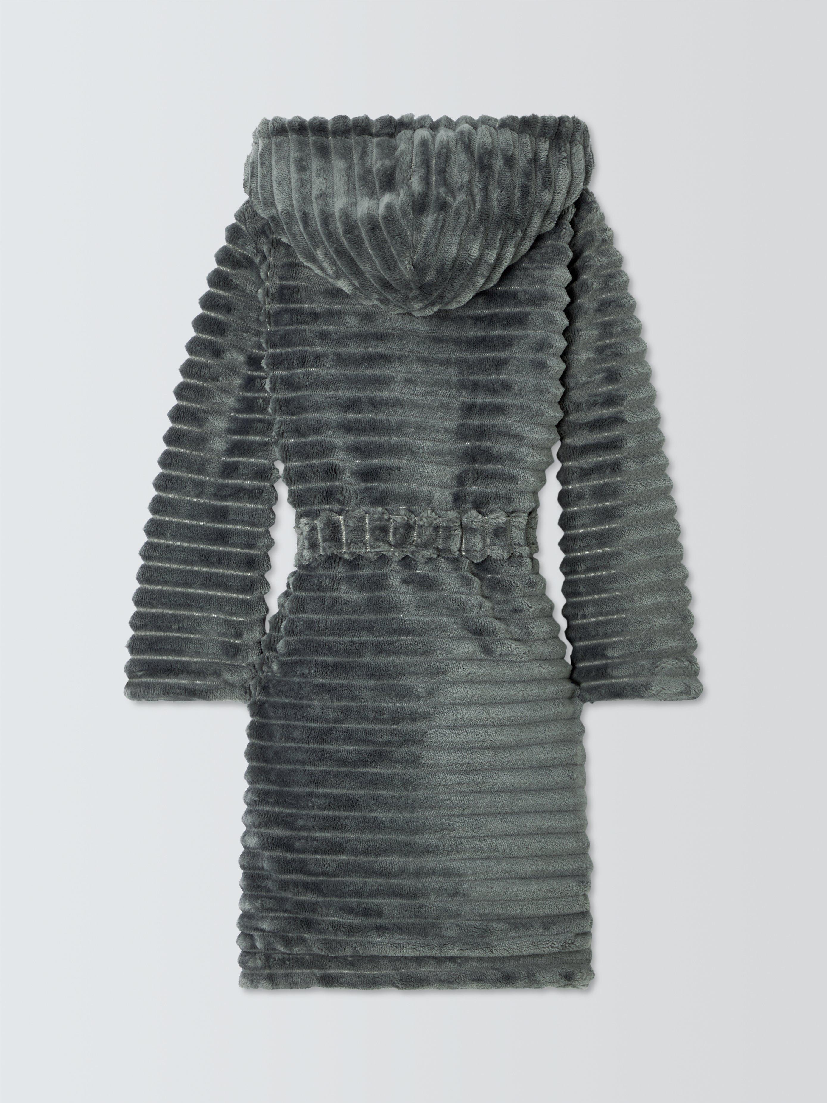 Product image 5 of 6, which shows John Lewis Kids' Corded Fleece Robe, Grey, 5-6 years