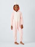 John Lewis Kids' Star Fleece Unicorn Onesie, Pink