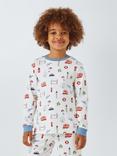 John Lewis Kids' London Jersey Pyjama Set, White