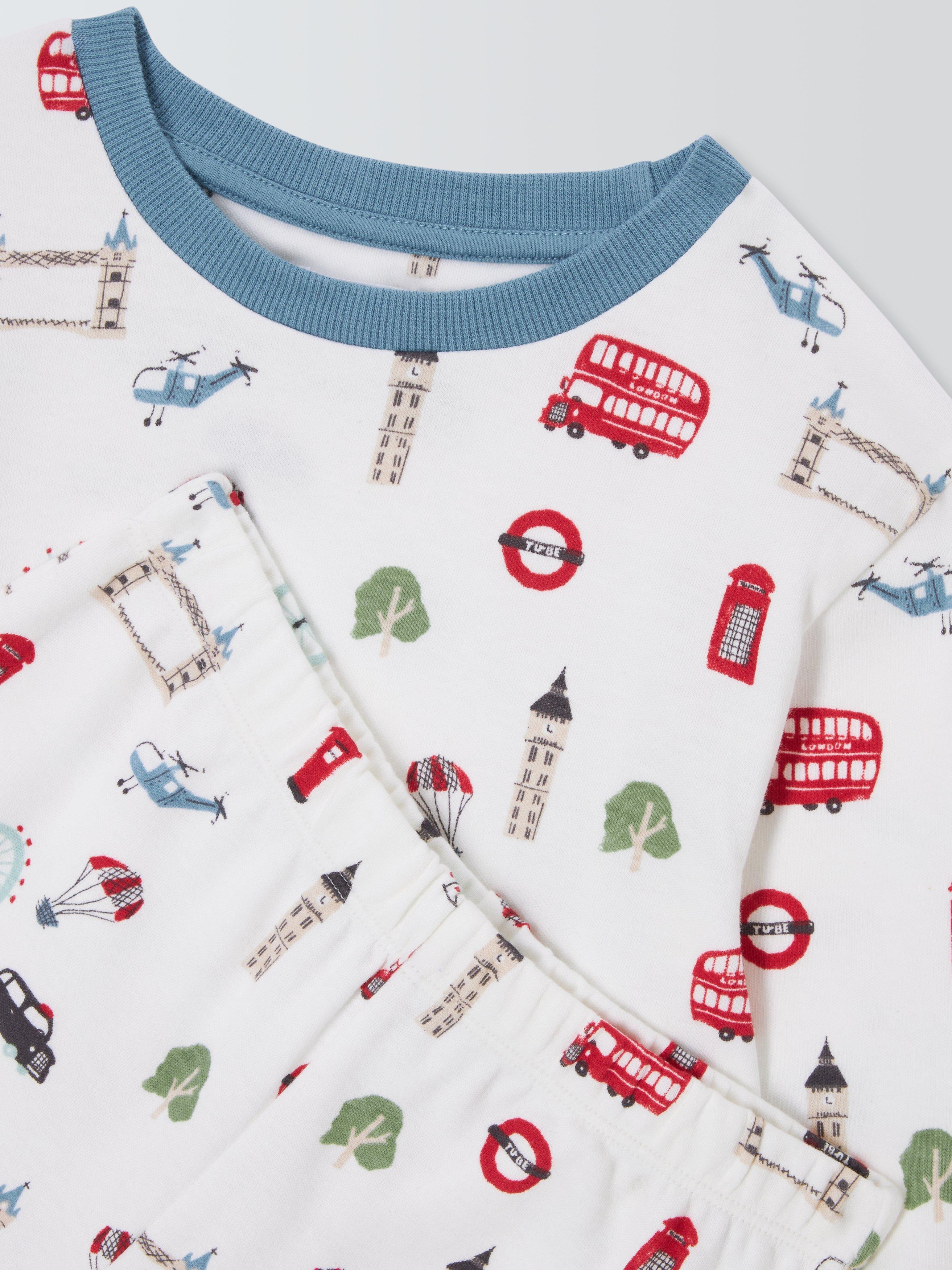 Product image 5 of 7, which shows John Lewis Kids' London Jersey Pyjama Set, White, 12 years