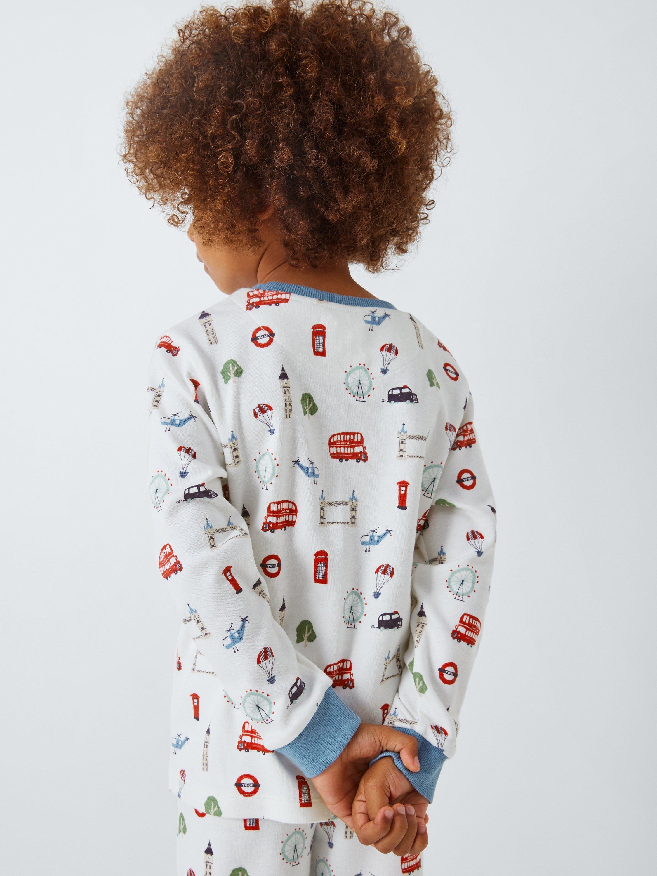 Product image 6 of 7, which shows John Lewis Kids' London Jersey Pyjama Set, White, 12 years