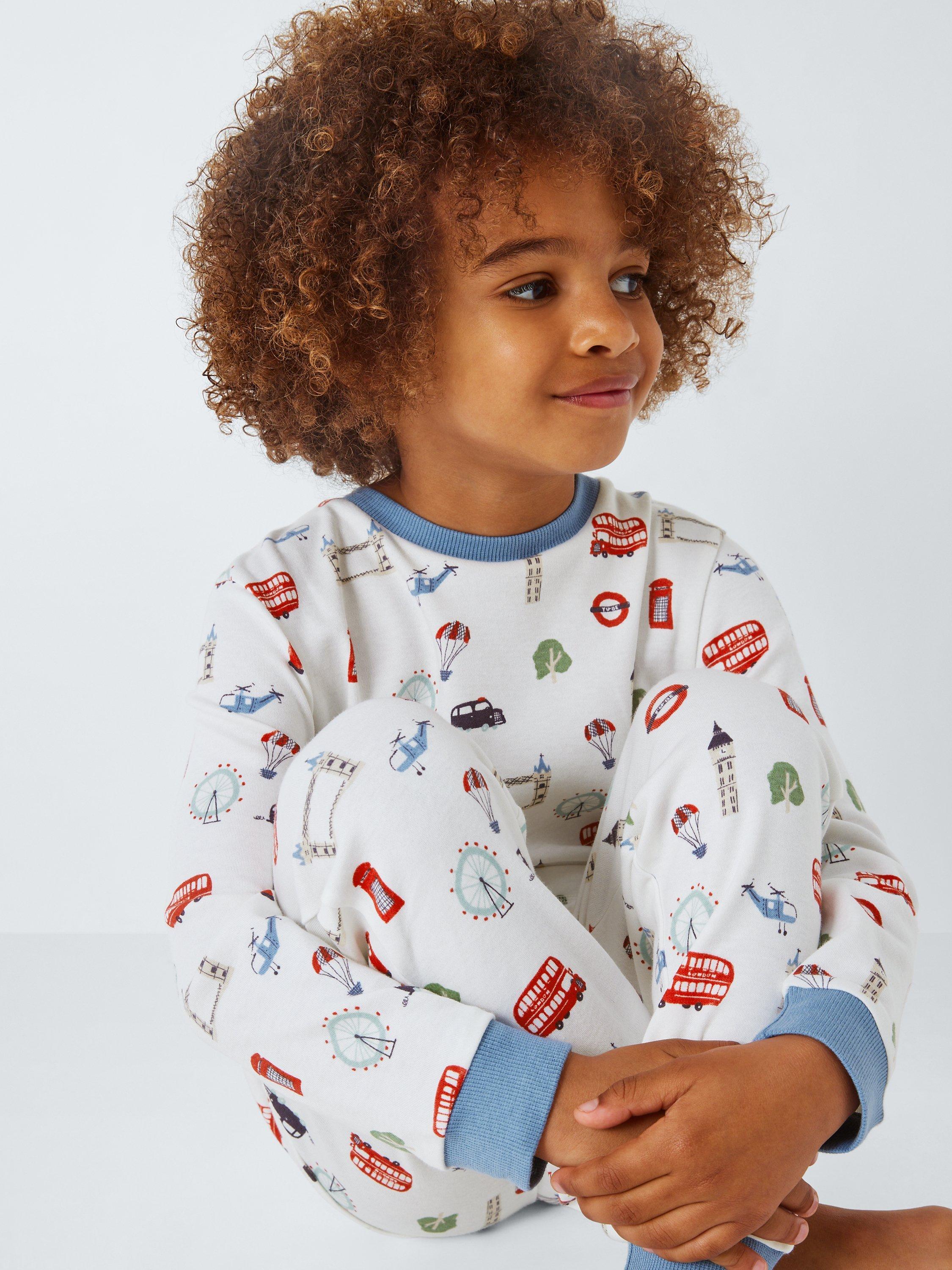 Product image 7 of 7, which shows John Lewis Kids' London Jersey Pyjama Set, White, 12 years