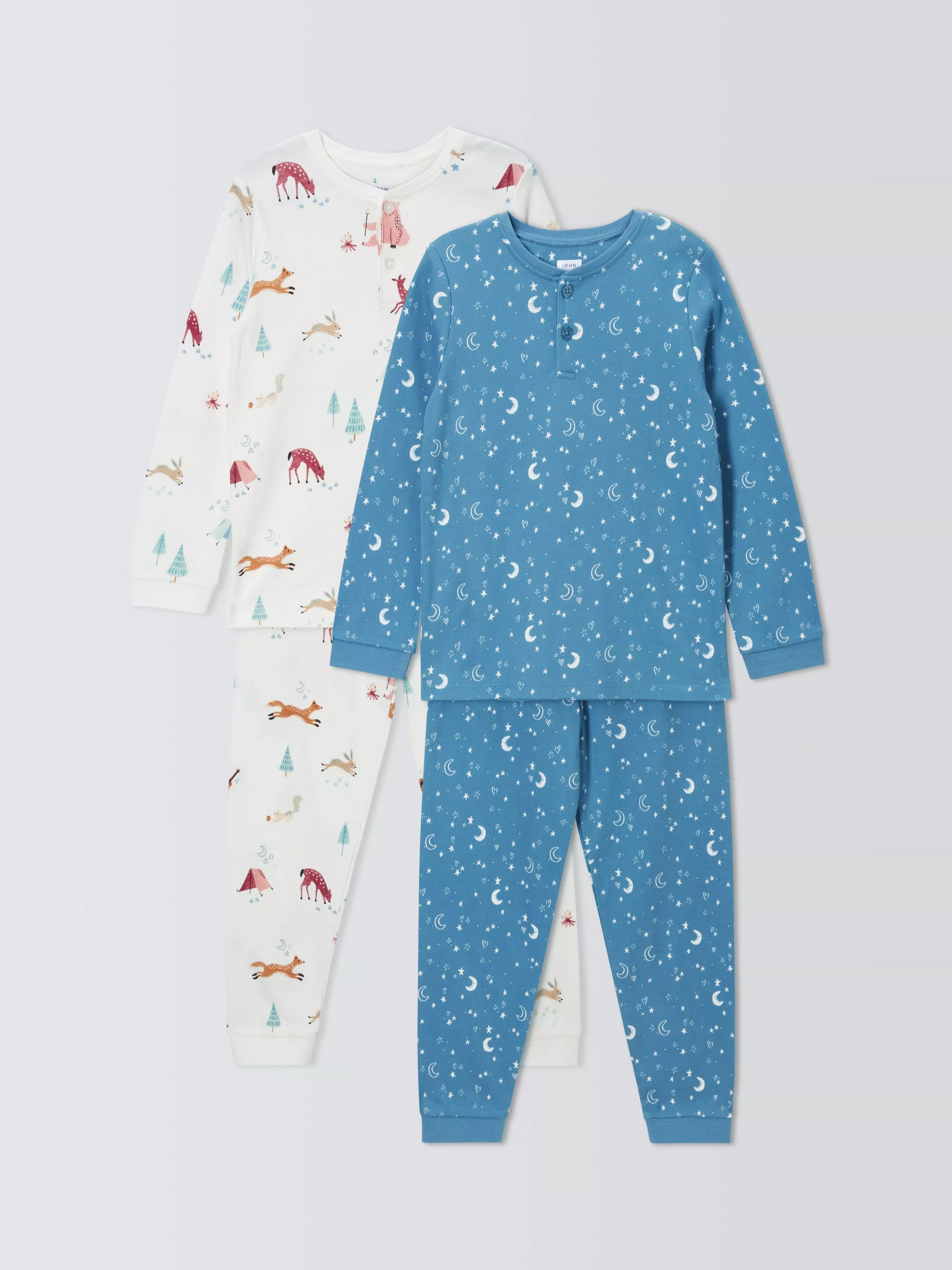 John Lewis Kids Camping Bears Pyjamas Pack of 2 Multi