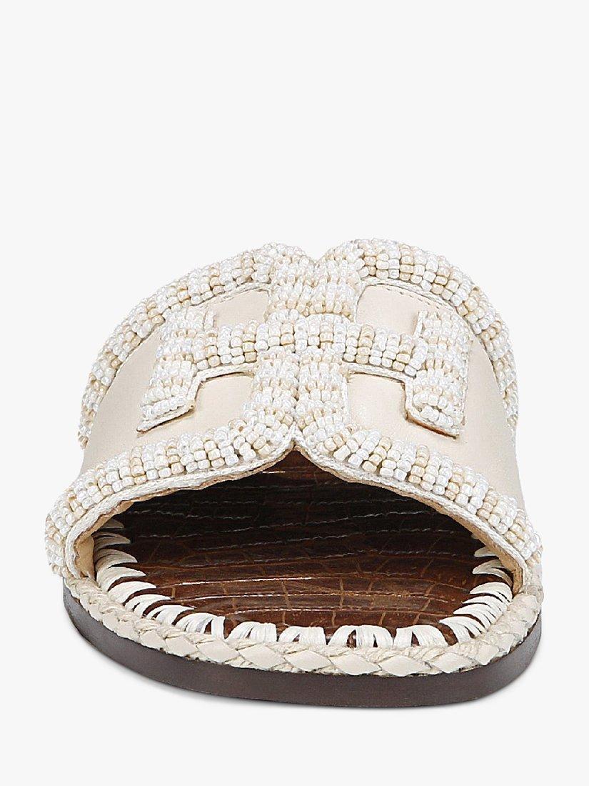 Product image 2 of 6, which shows Sam Edelman Fitz Leather Slides, Ivory, 7