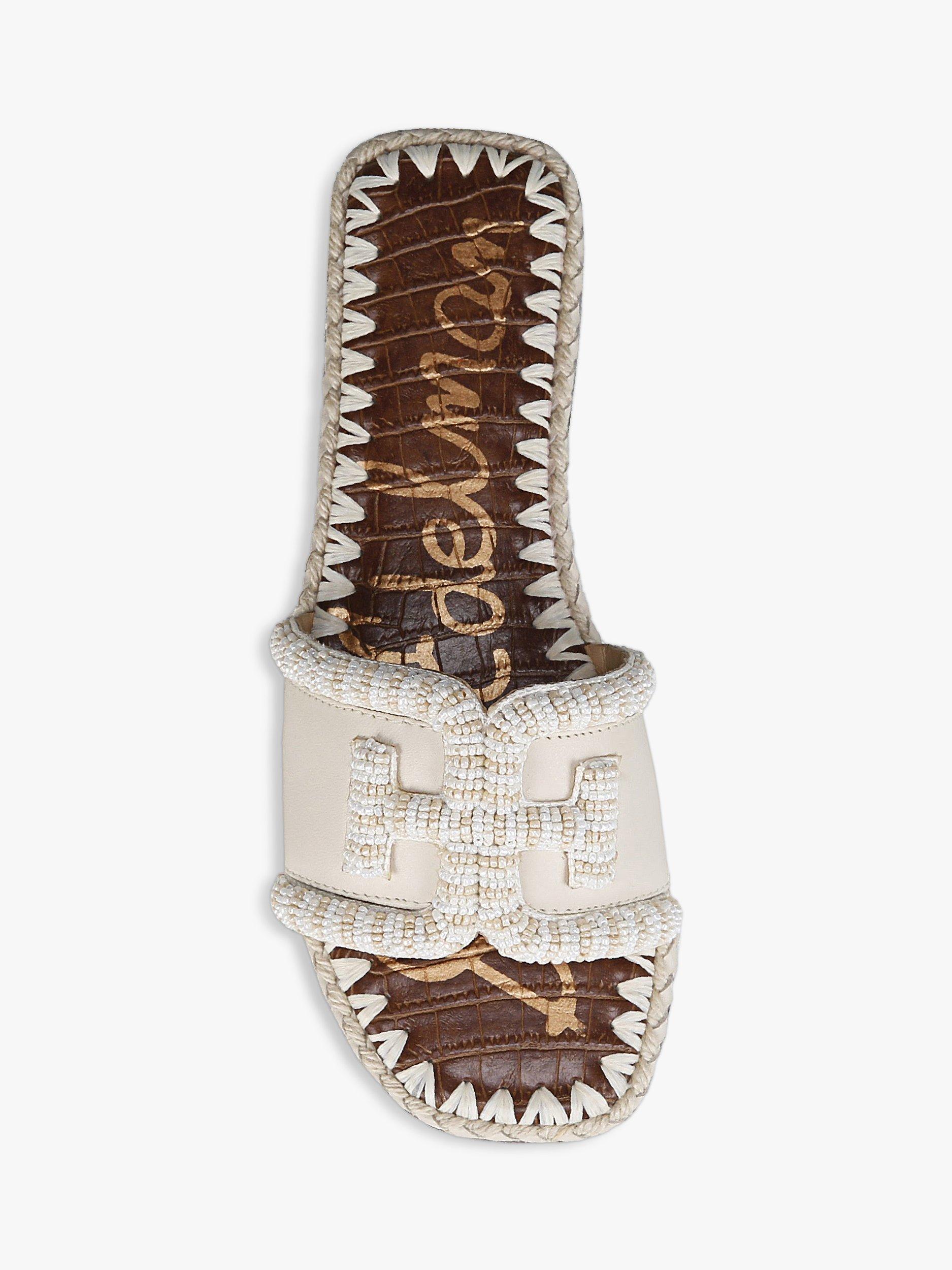 Product image 5 of 6, which shows Sam Edelman Fitz Leather Slides, Ivory, 7