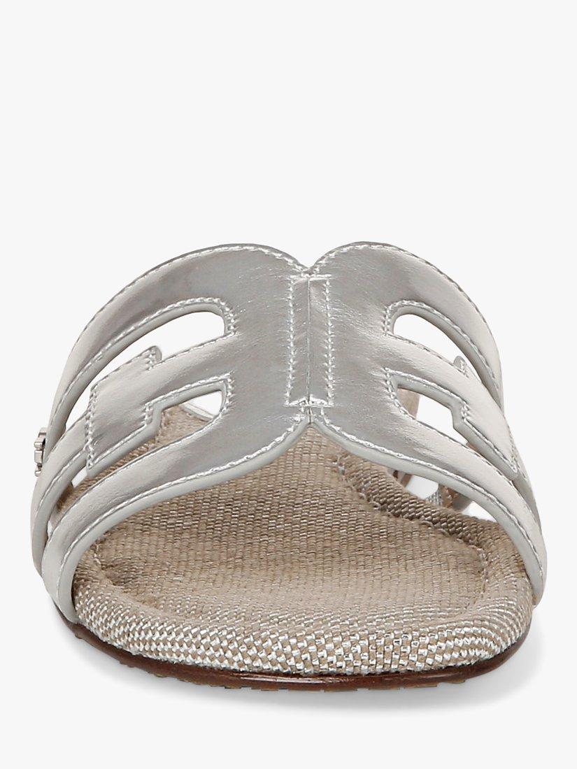 Product image 2 of 6, which shows Sam Edelman Bay Leather Sliders, Silver, 9