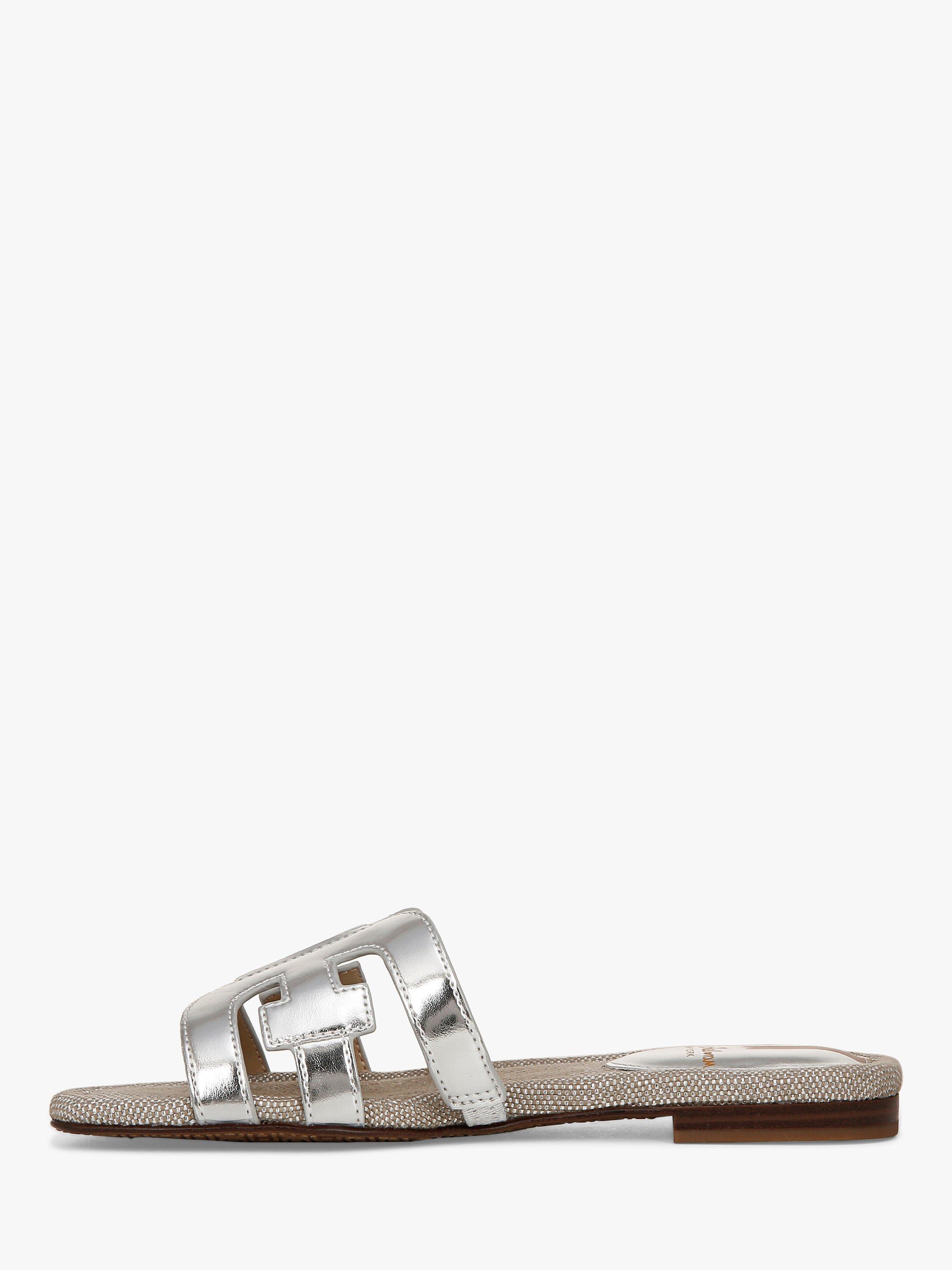 Product image 3 of 6, which shows Sam Edelman Bay Leather Sliders, Silver, 9