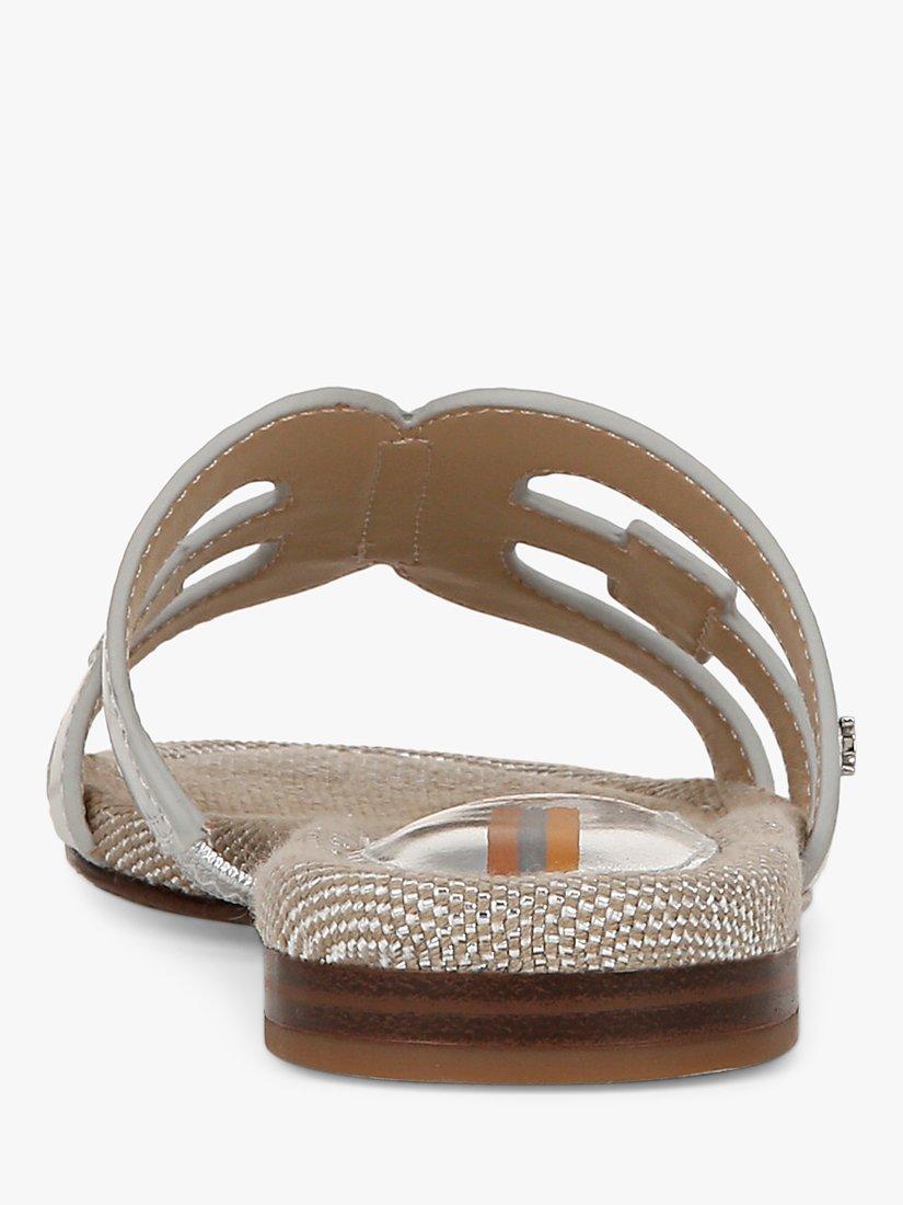 Product image 4 of 6, which shows Sam Edelman Bay Leather Sliders, Silver, 9