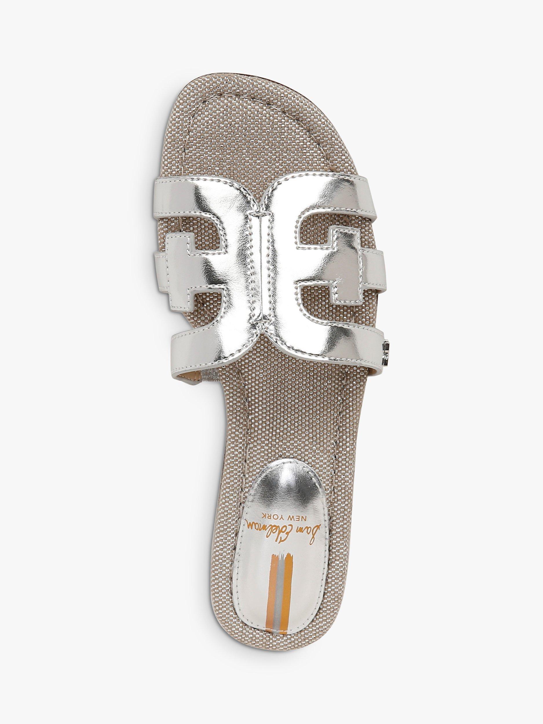Product image 5 of 6, which shows Sam Edelman Bay Leather Sliders, Silver, 9