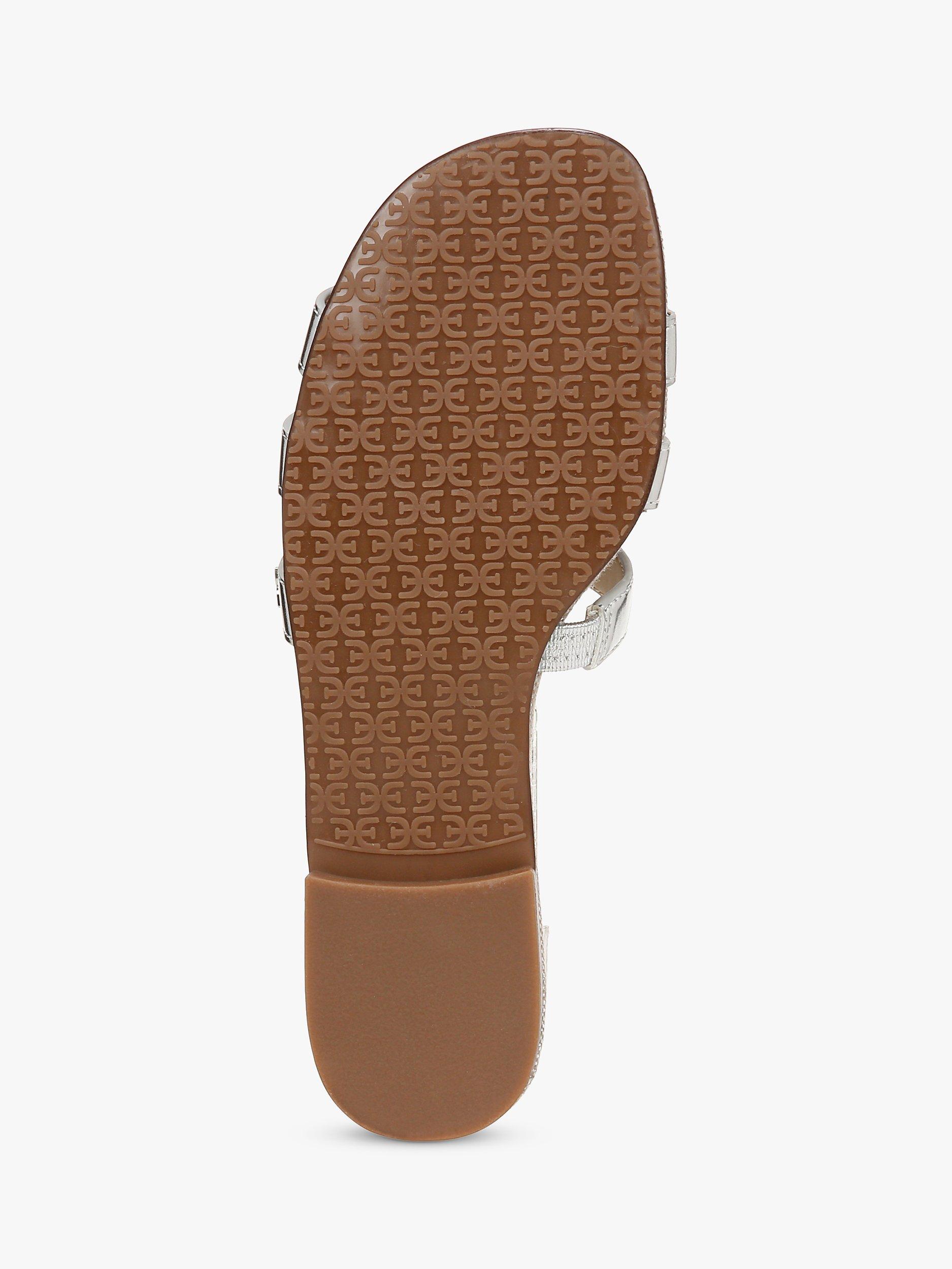 Product image 6 of 6, which shows Sam Edelman Bay Leather Sliders, Silver, 9