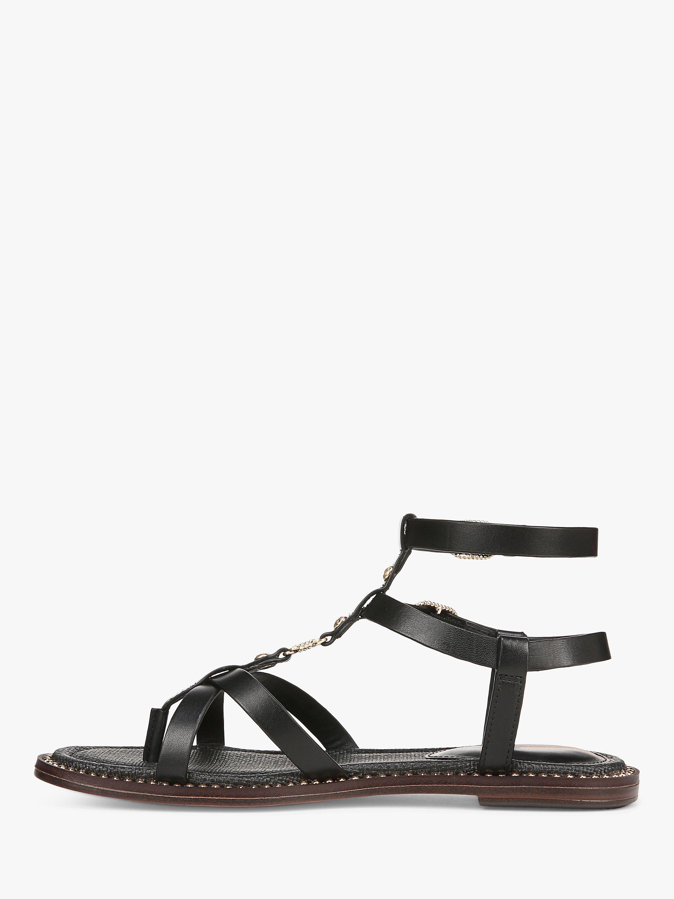 Product image 3 of 6, which shows Sam Edelman Talya Leather Gladiator Sandals, Black, 7