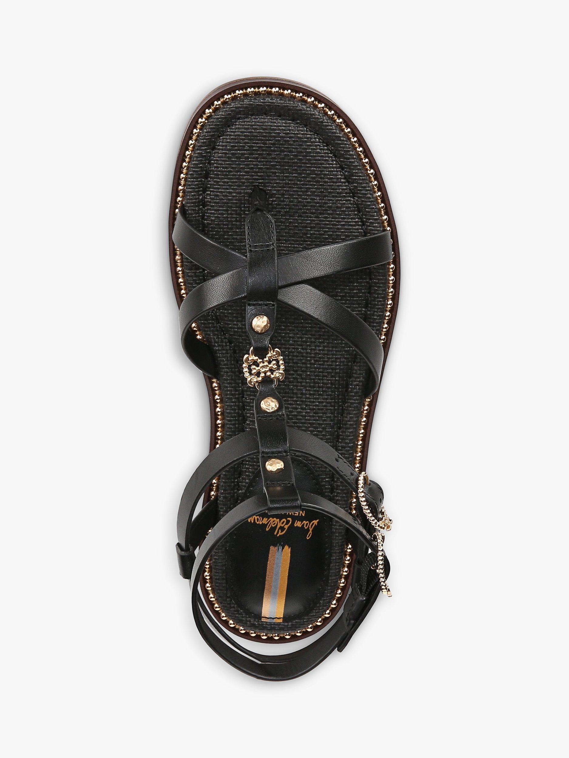 Product image 5 of 6, which shows Sam Edelman Talya Leather Gladiator Sandals, Black, 7