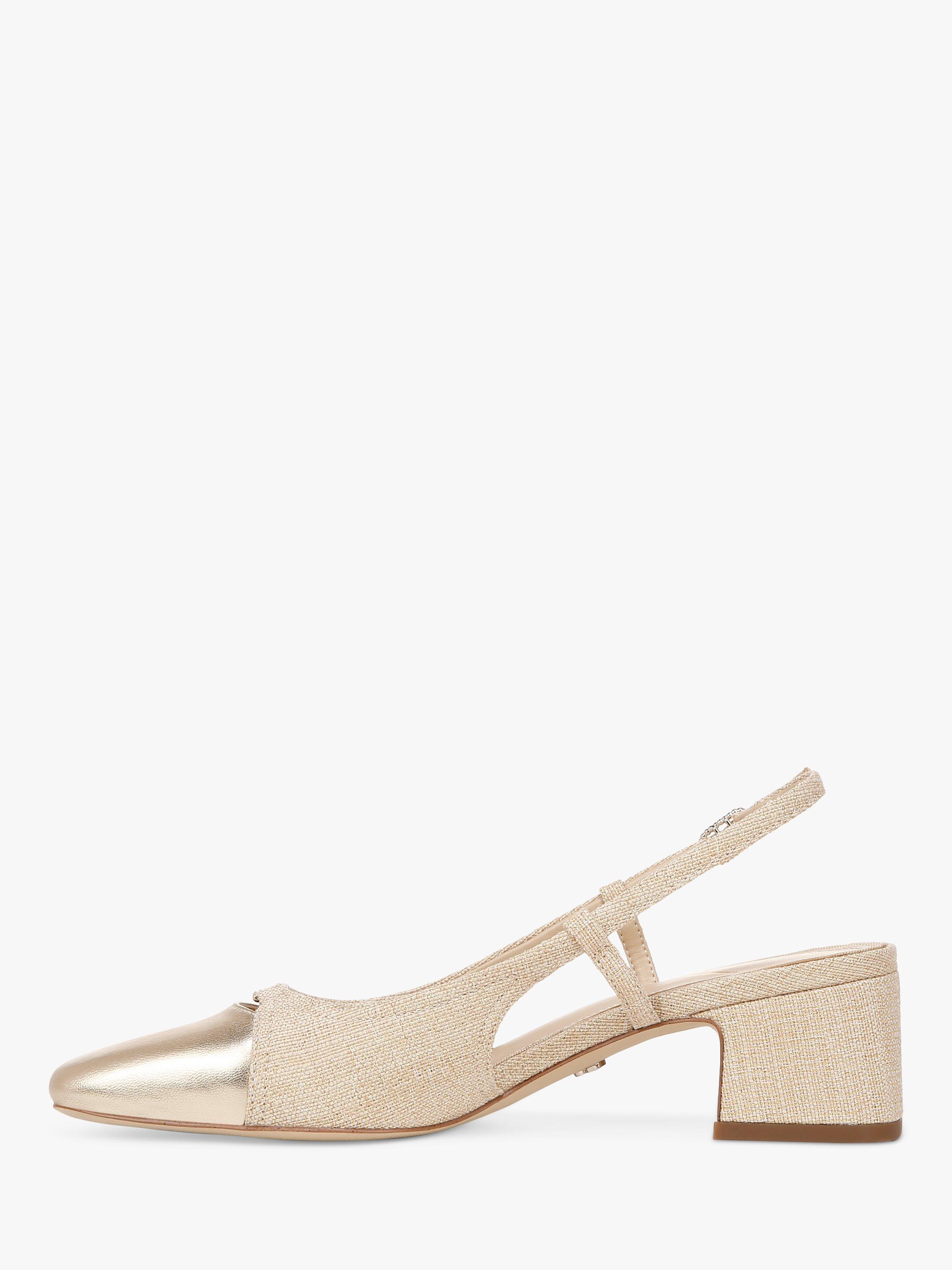 Product image 3 of 6, which shows Sam Edelman Tarra2 Slingback Shoes, Linen/Gold Leaf, 3