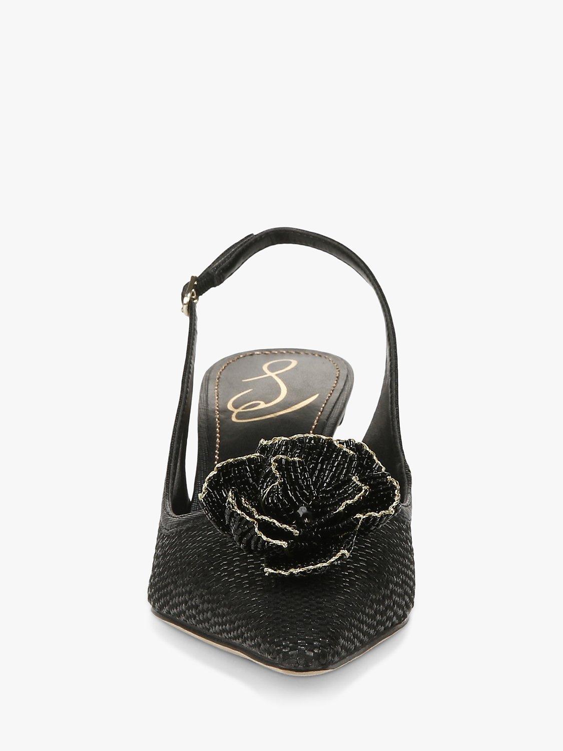 Product image 2 of 6, which shows Sam Edelman Bianka Flora Slingback Court Shoes, Black, 3