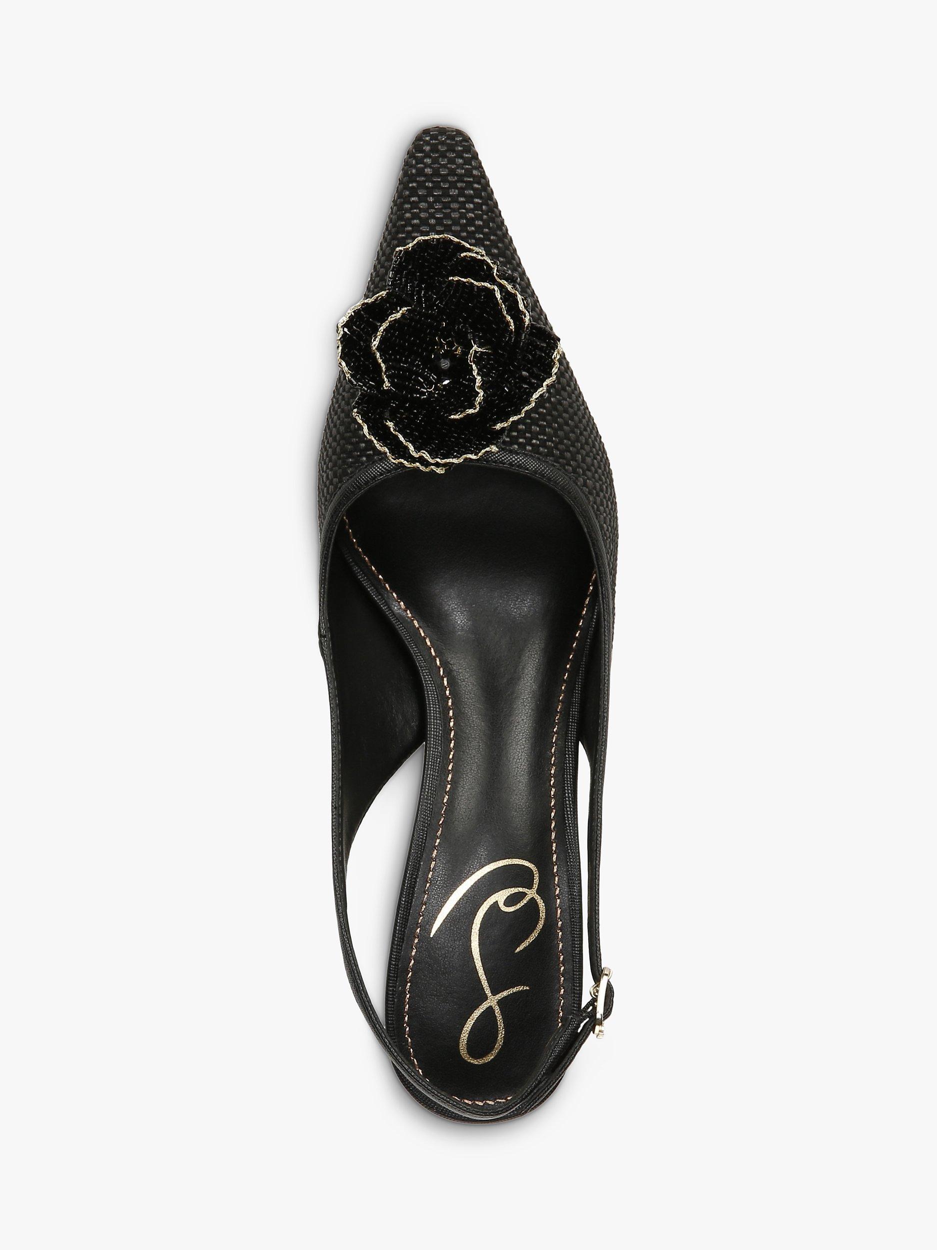 Product image 5 of 6, which shows Sam Edelman Bianka Flora Slingback Court Shoes, Black, 3