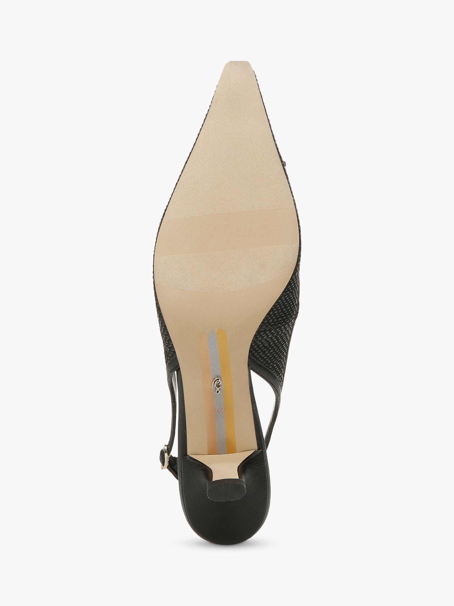 Product image 6 of 6, which shows Sam Edelman Bianka Flora Slingback Court Shoes, Black, 3