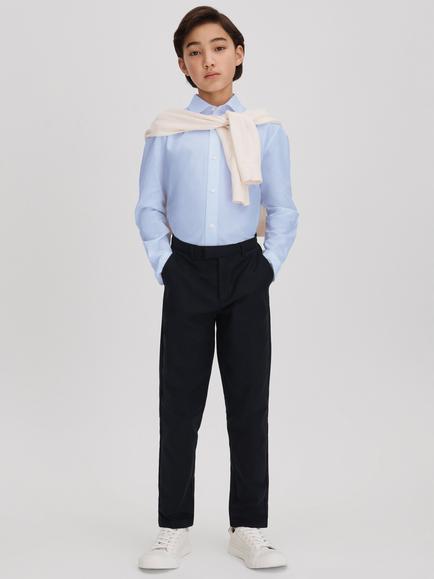 Reiss Kids' Remote Long Sleeve Shirt, Soft Blue, Soft Blue