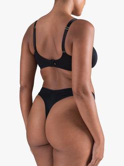 Nudea Second Skin Stretch Dipped Thong - view 2, Black