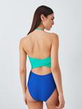 John Lewis Cross Back Bandeau Swimsuit, Cobalt