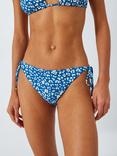 John Lewis Leopard Print Side Tie Bikini Bottoms, Blue