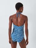 John Lewis Animal Print Bandeau Swimsuit, Blue