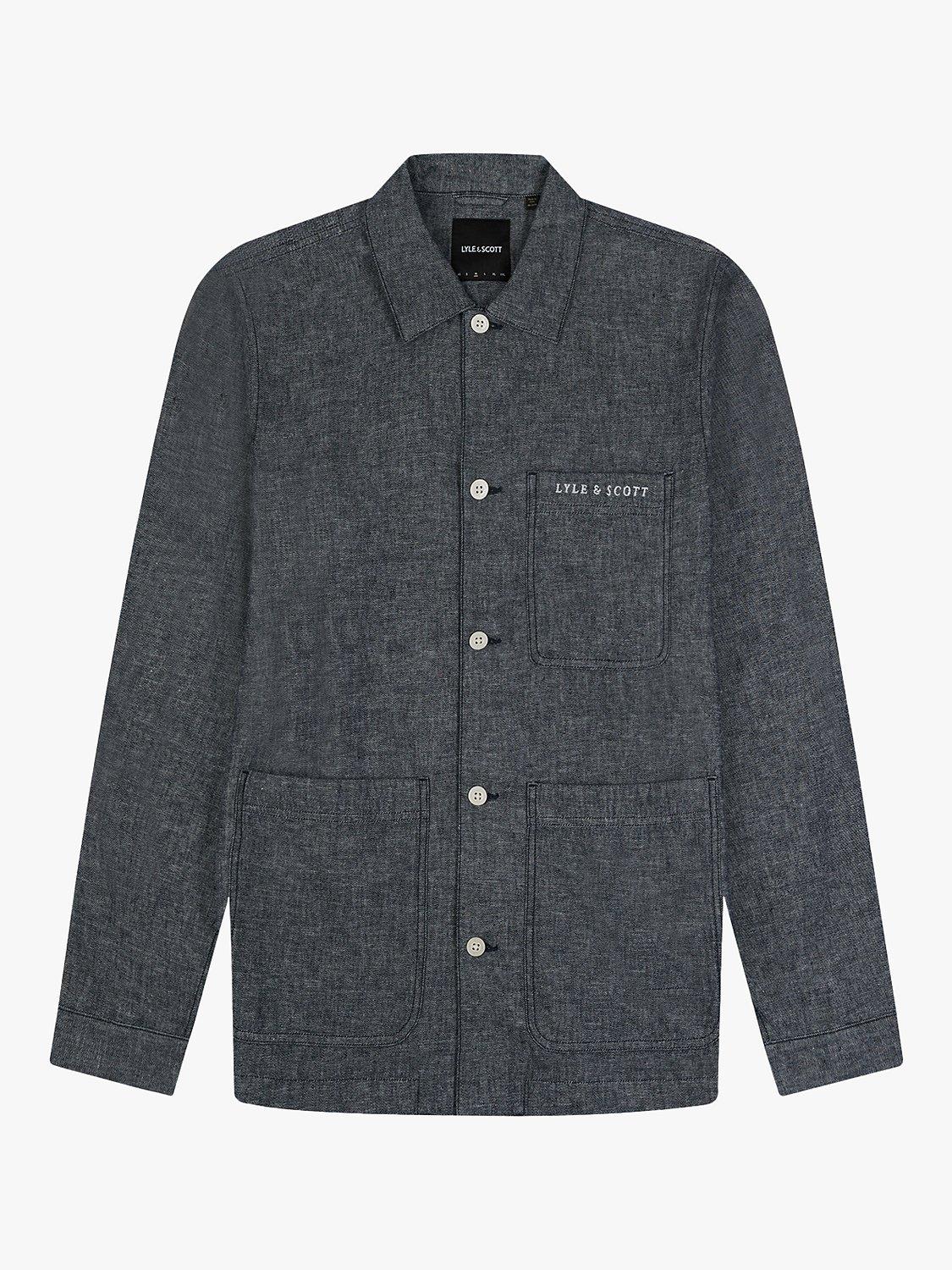 Product image 3 of 4, which shows Lyle & Scott Flax Shacket, Dark Navy, XL