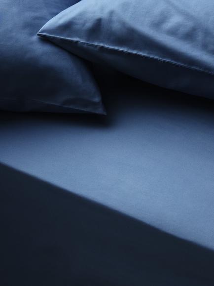John Lewis Pure Cotton Percale Deep Fitted Sheet, Navy
