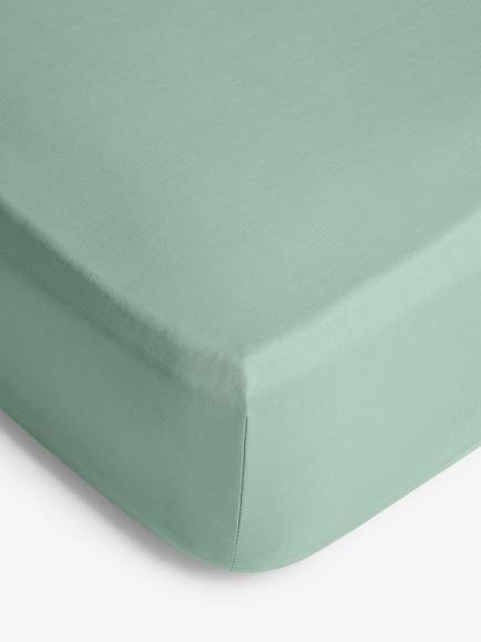 John Lewis Pure Cotton Percale Deep Fitted Sheet, Nettle