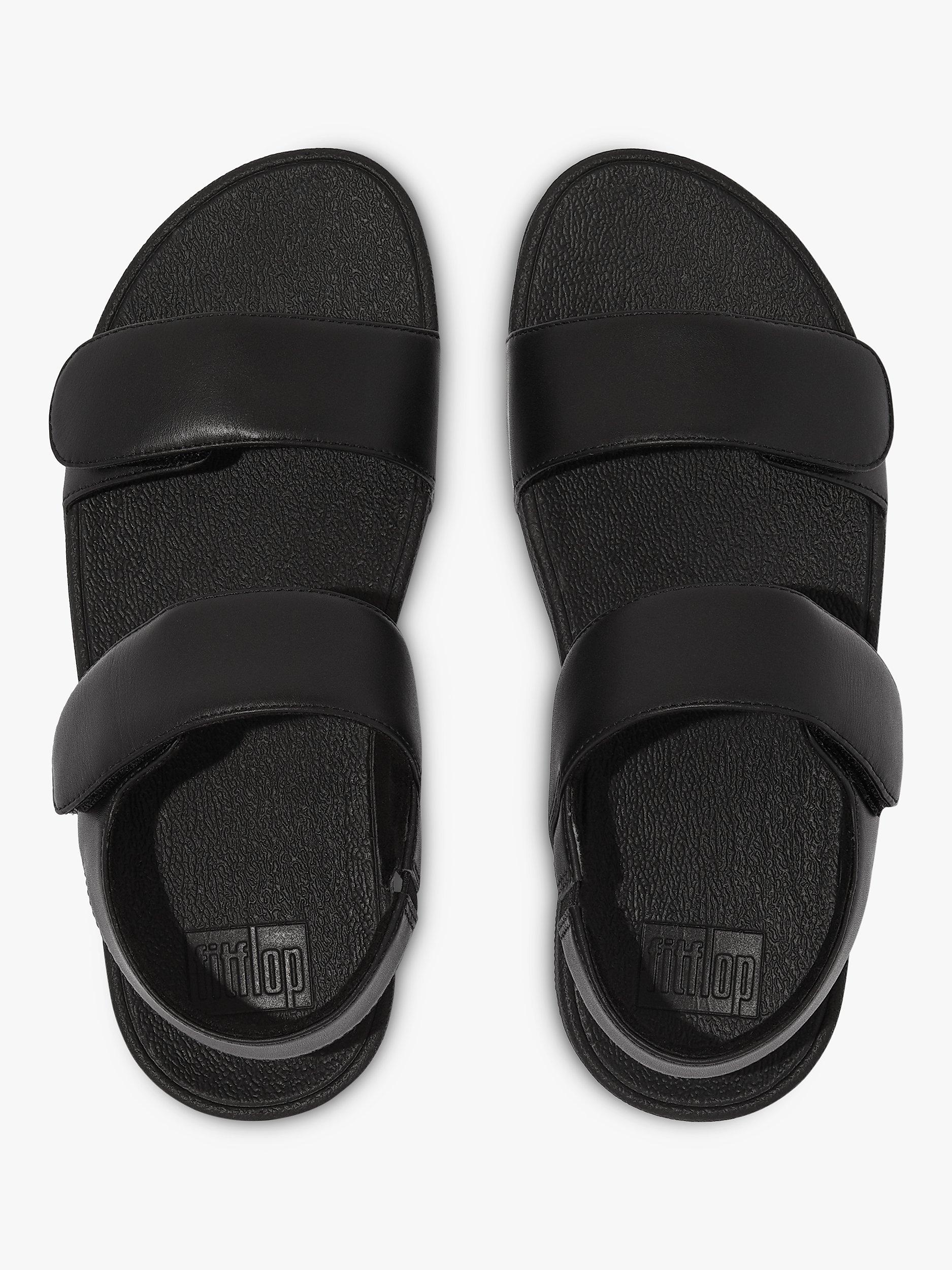 Product image 4 of 4, which shows FitFlop Lulu Adjustable Strap Leather Sandals, All Black, 4