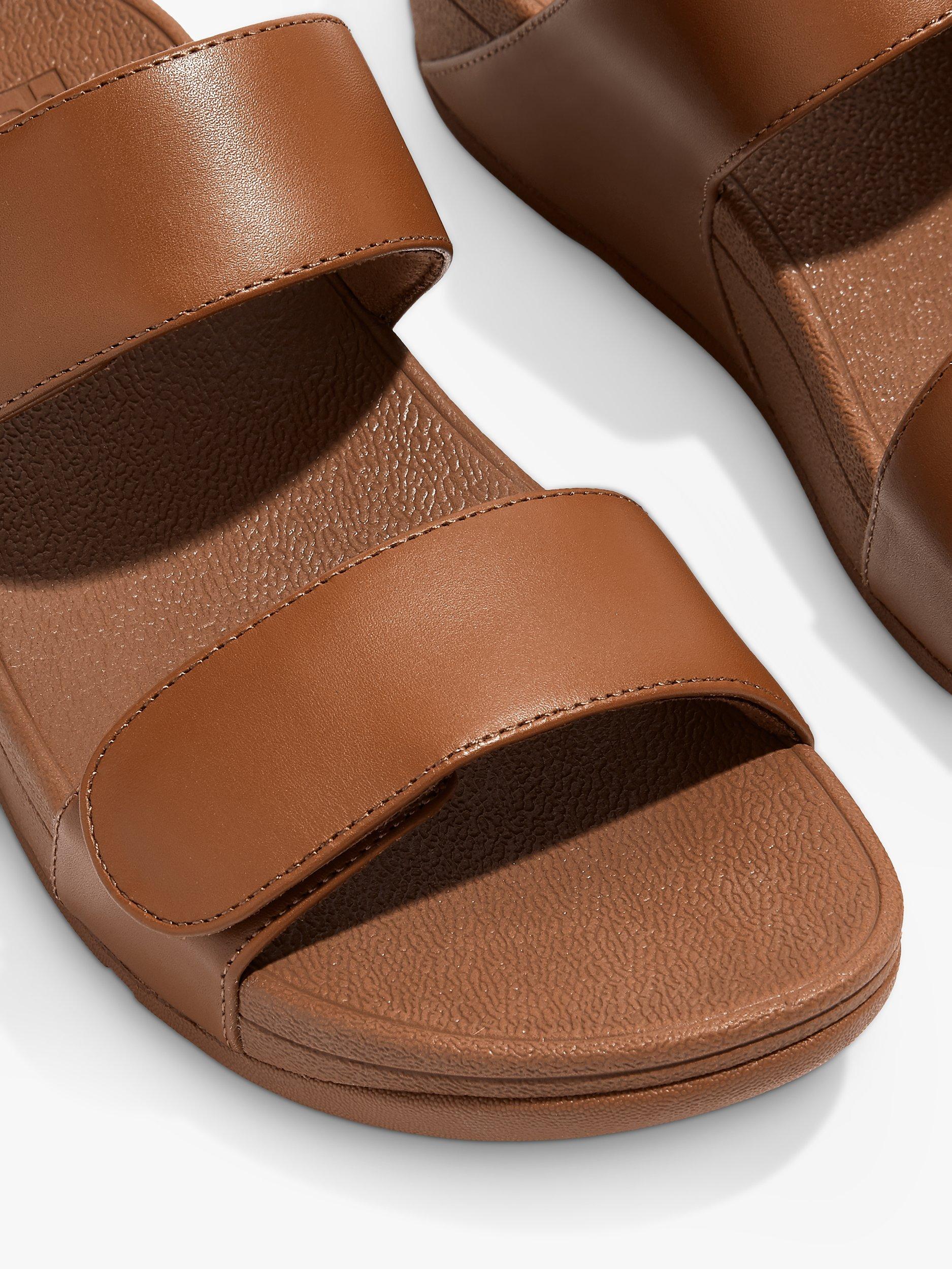 Product image 3 of 4, which shows FitFlop Lulu Adjustable Strap Leather Sandals, Light Tan, 3