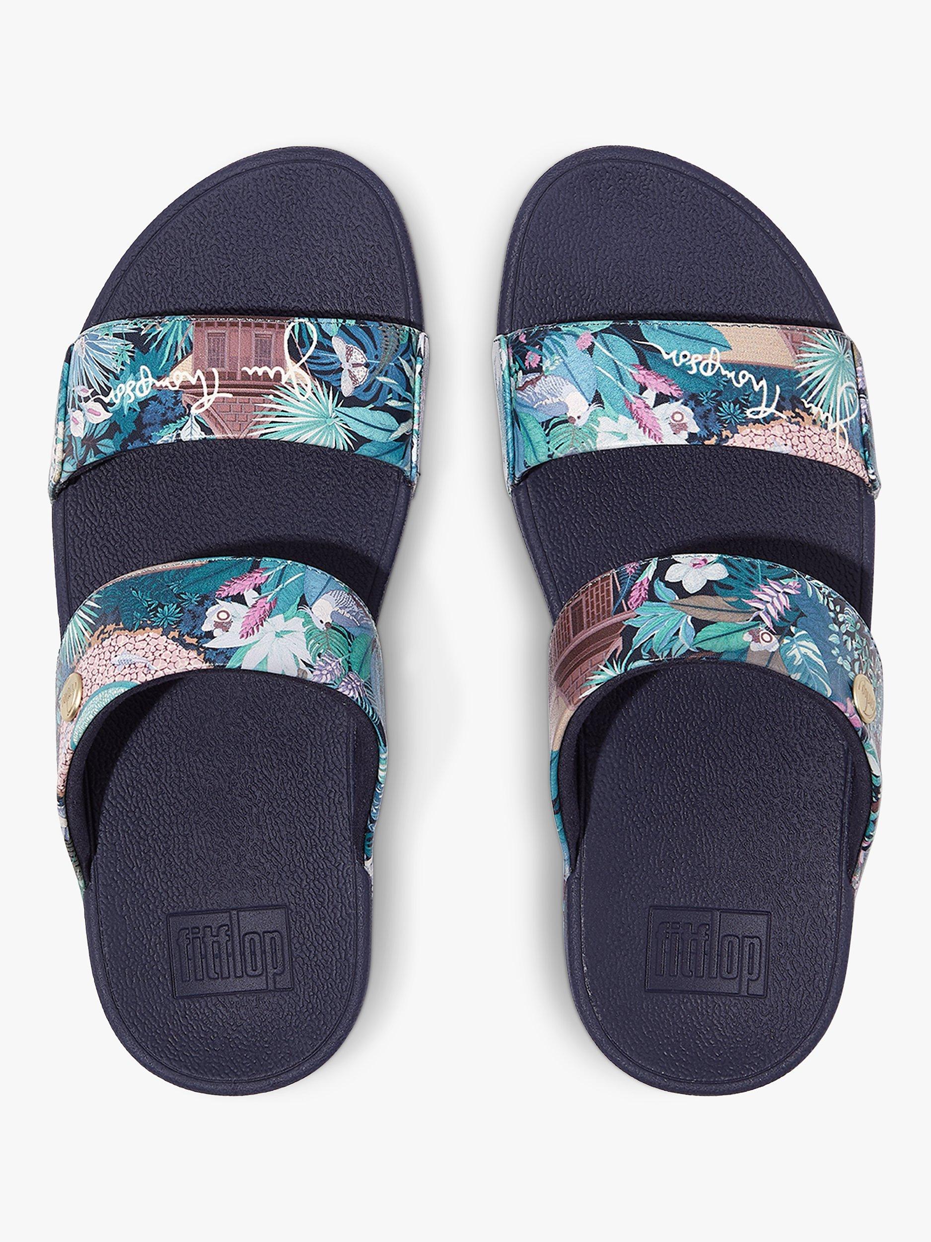 FitFlop Jim Thompson Lulu Floral Leather Sandals, Heritage Blue