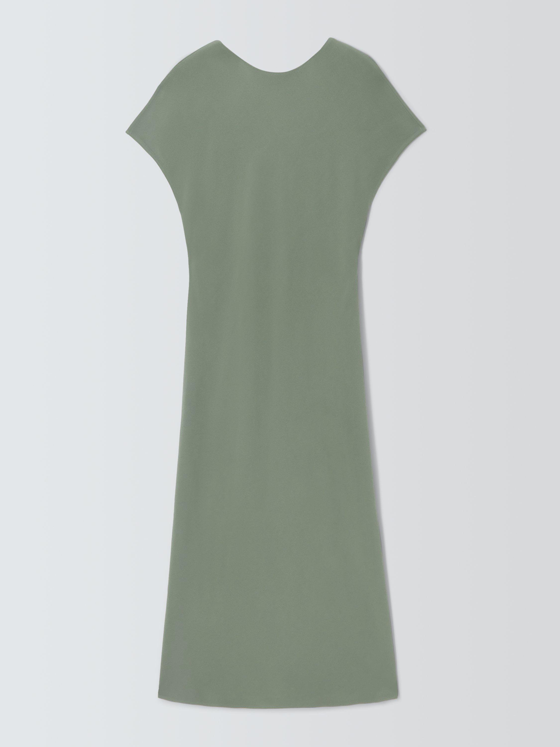 John Lewis Bias Cut Crepe Dress, Green, 12