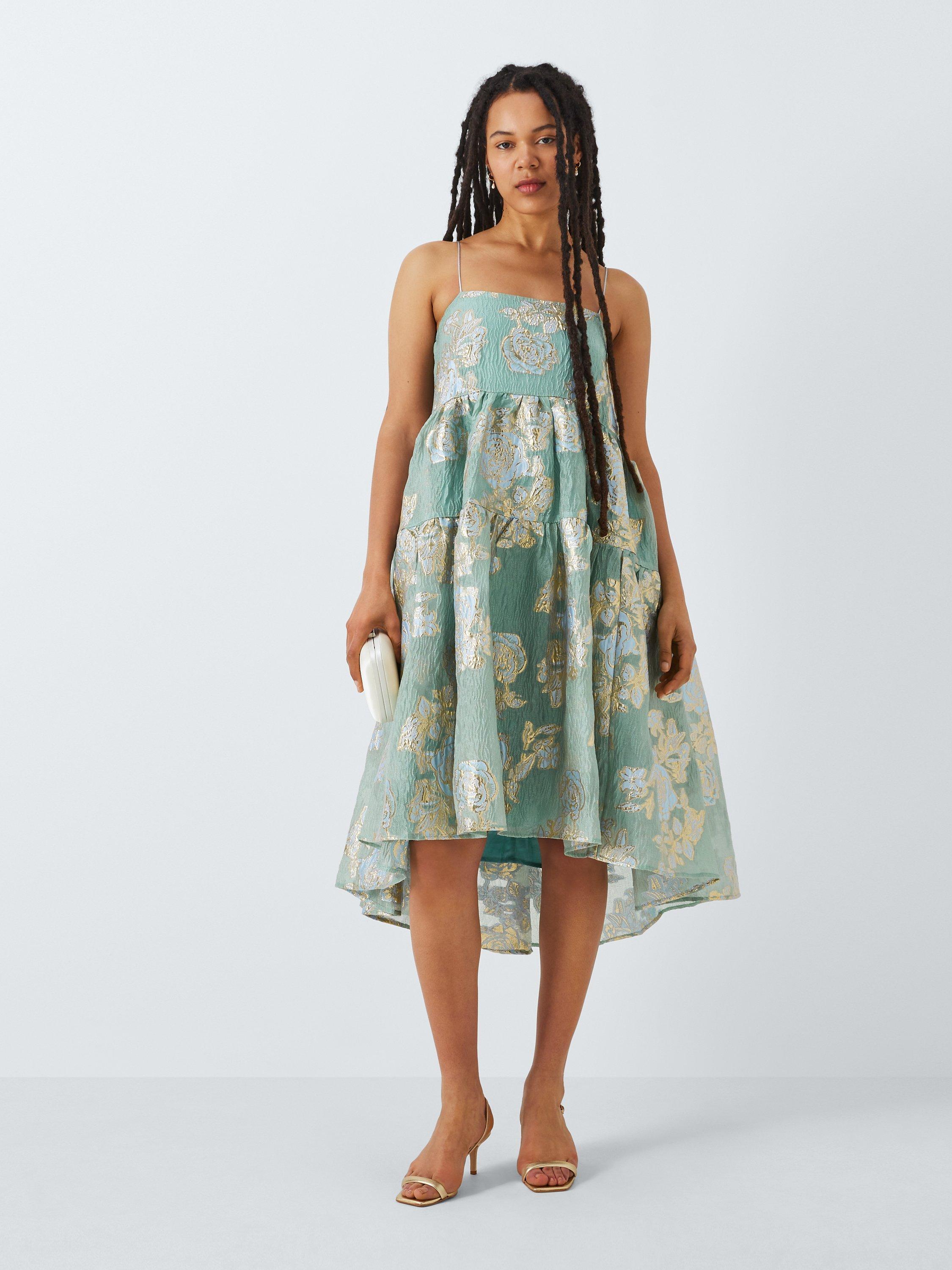Sister Jane Grape Floral Jacquard Cami Dress, Blue