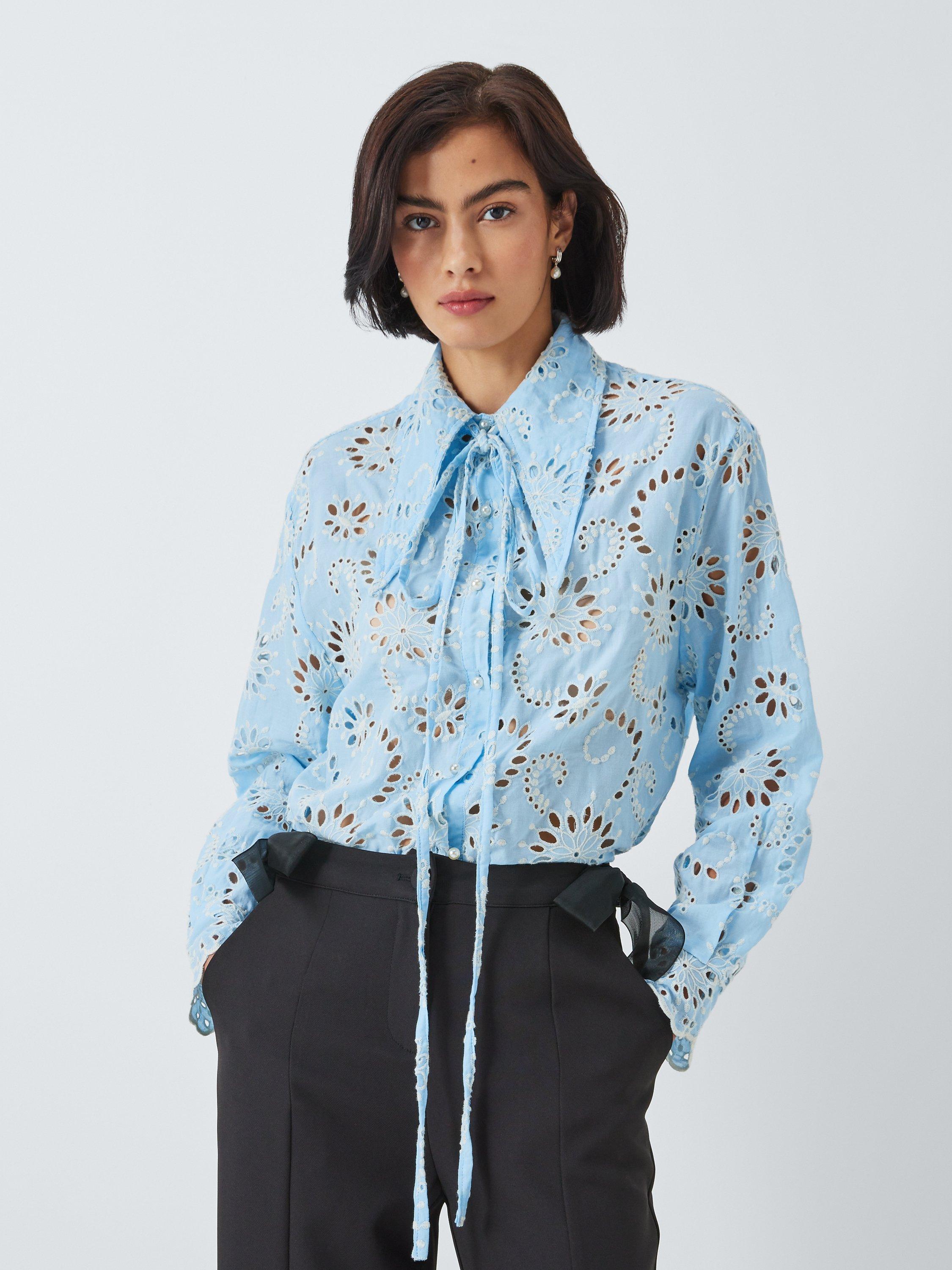Sister Jane Rosslyn Broderie Shirt, Blue