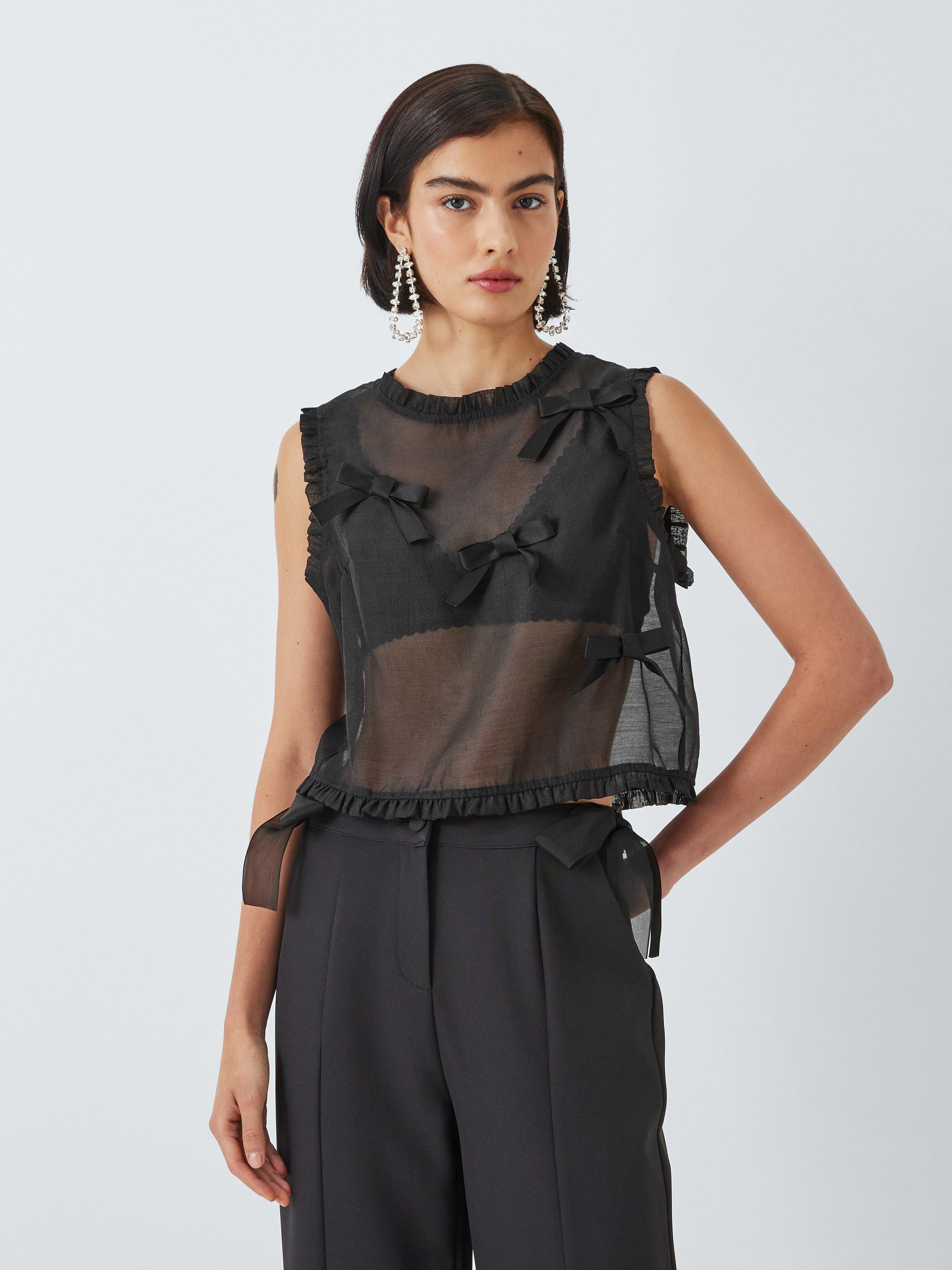 Sister Jane Butter Bow Sheer Top, Black