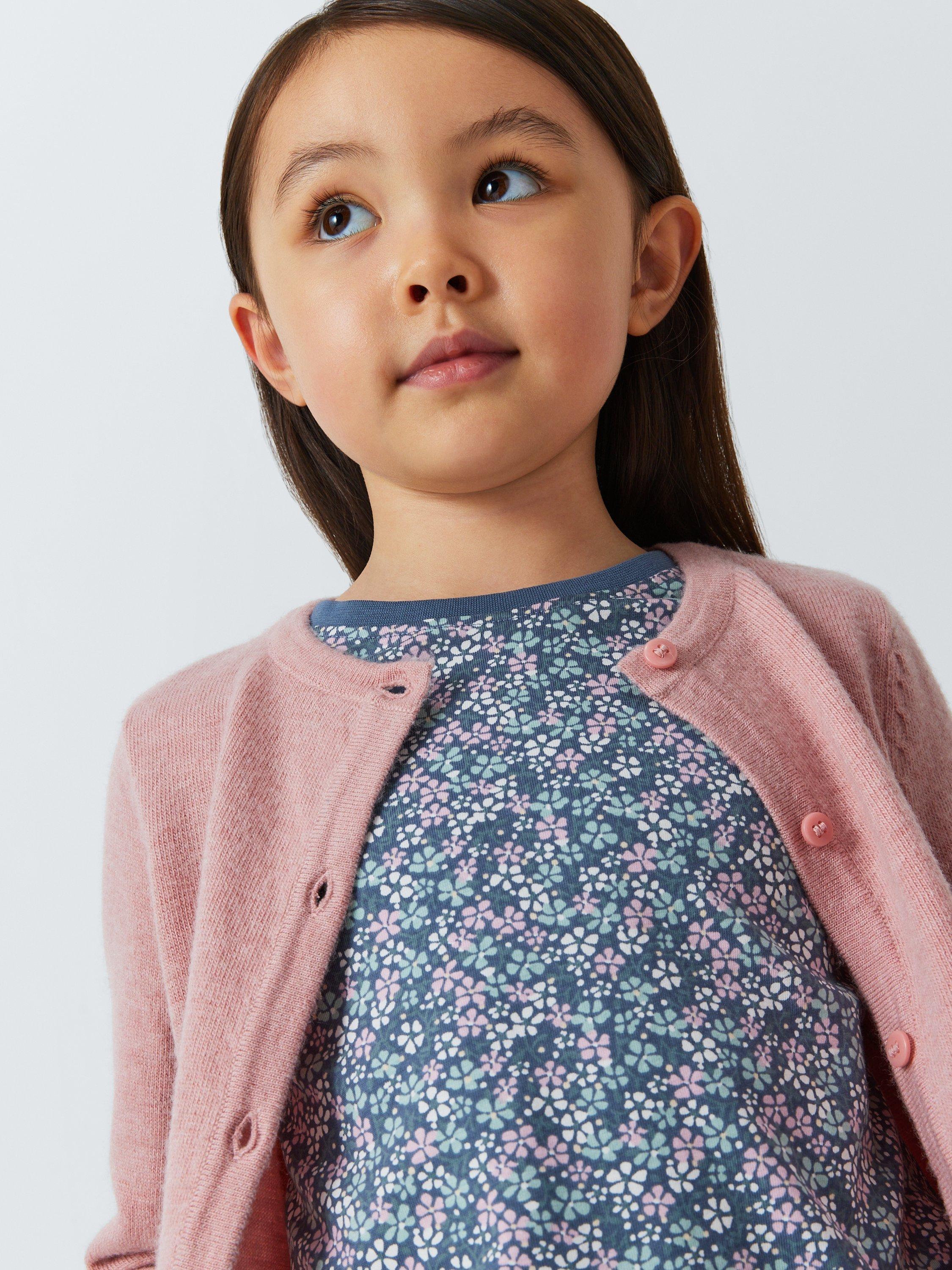 Product image 6 of 7, which shows John Lewis Kids' Plain/Stripe/Floral Long Sleeve Tops, Pack of 3, Multi, 6 years