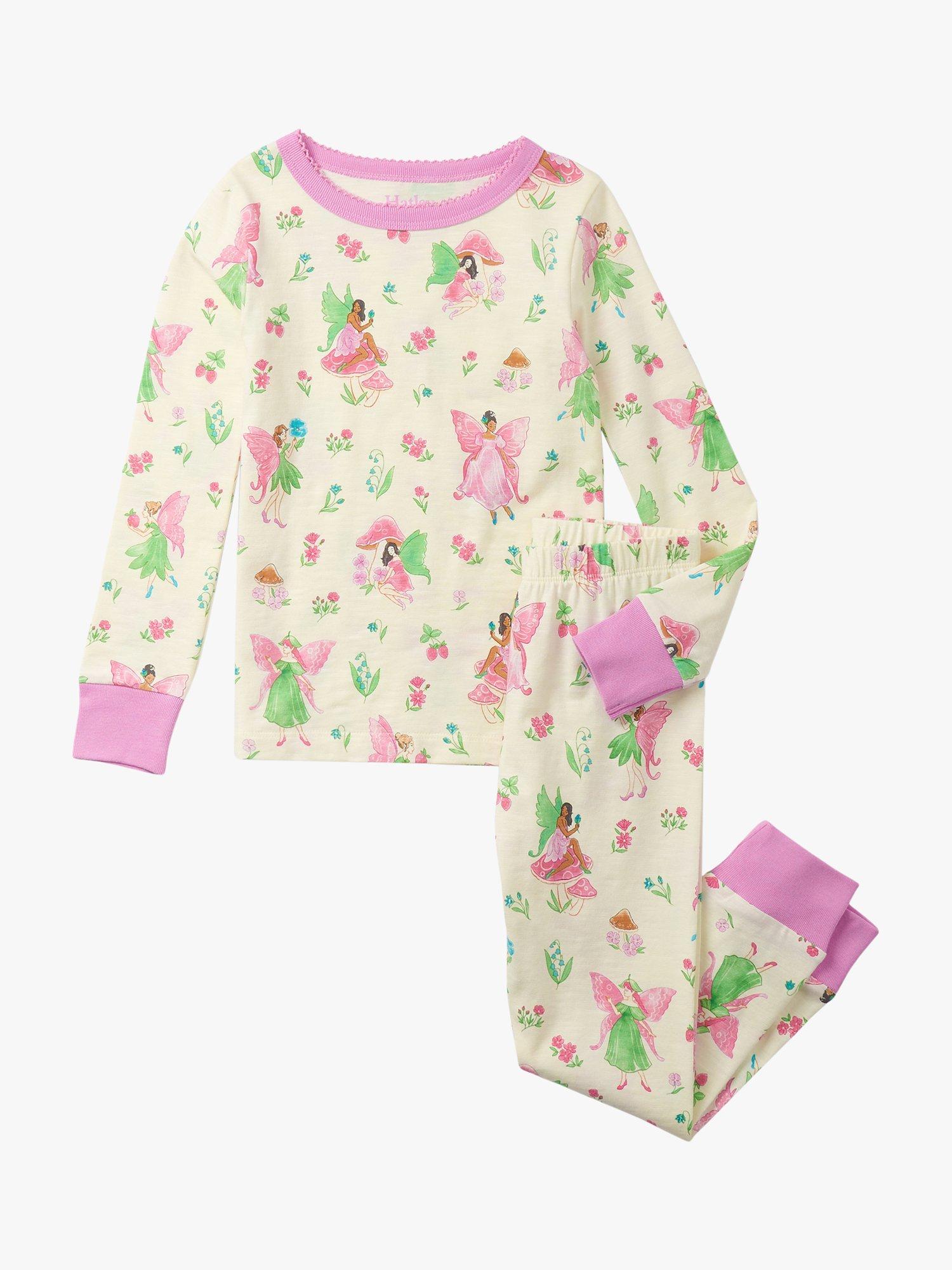 Hatley Kids' Forest Fairies Print Pyjamas, Egret