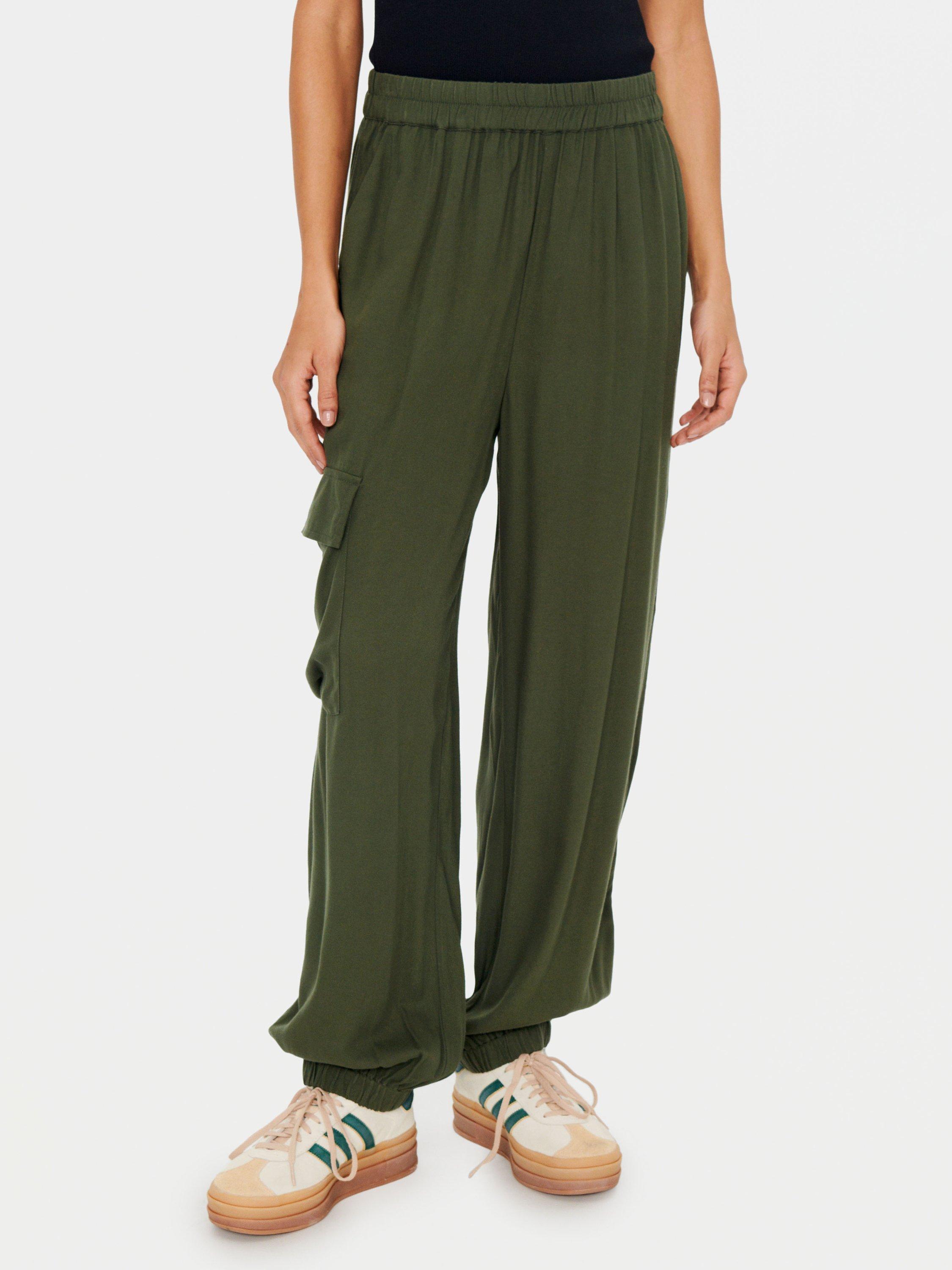 Product image 1 of 8, which shows Saint Tropez Dorra Wide Leg Cargo Trousers, Musk, XL