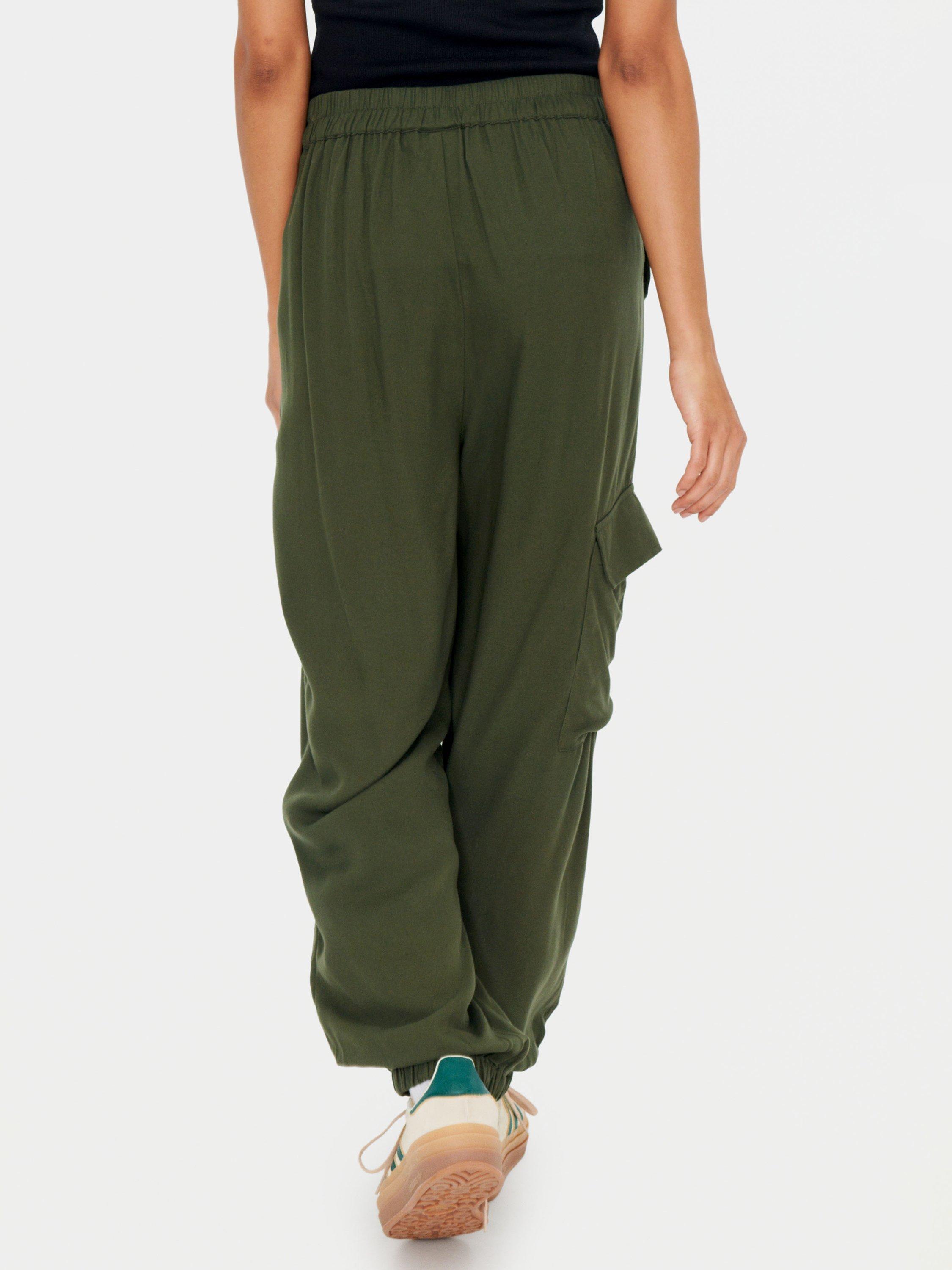 Product image 2 of 8, which shows Saint Tropez Dorra Wide Leg Cargo Trousers, Musk, XL