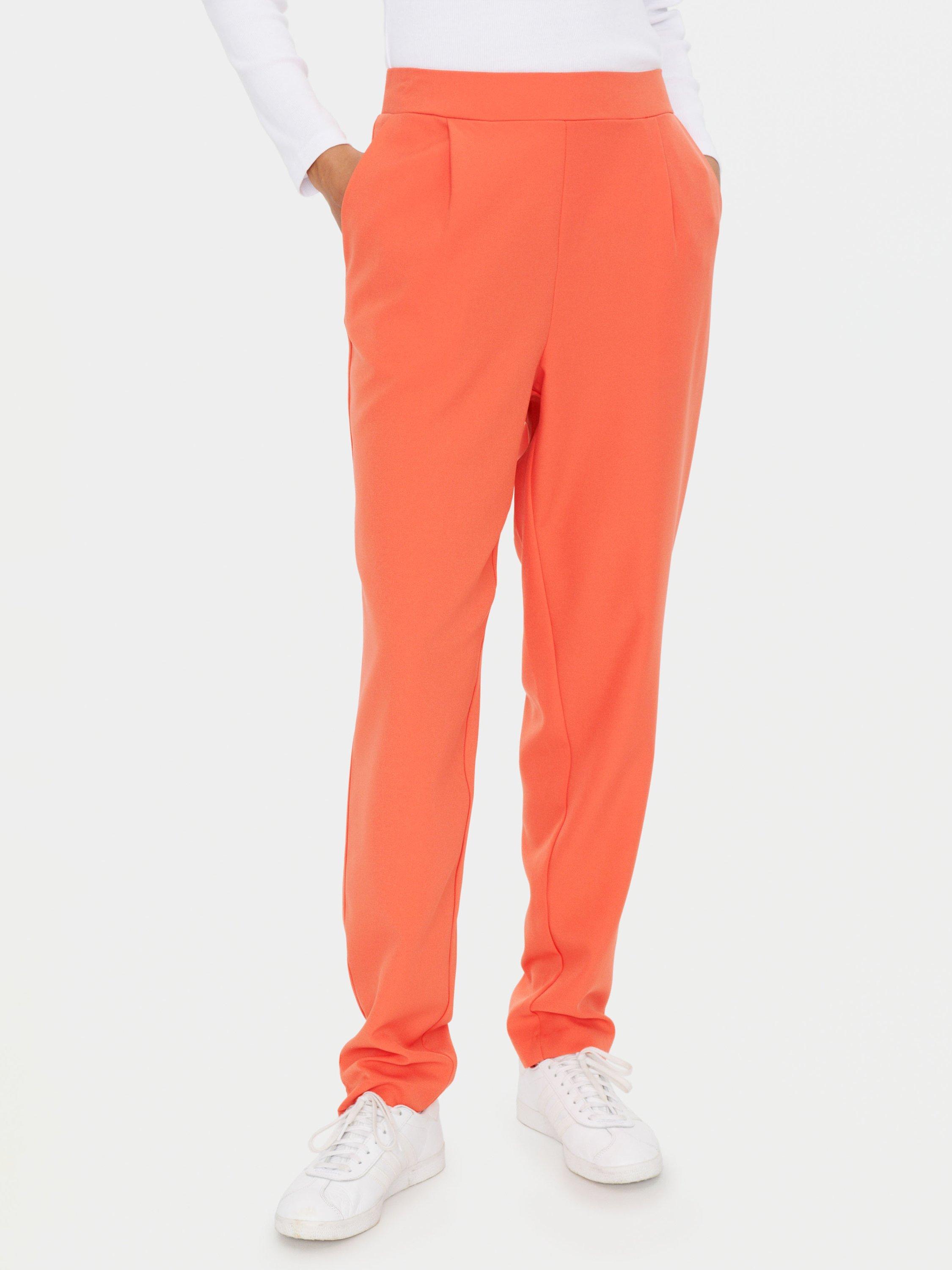 Product image 1 of 6, which shows Saint Tropez Celest Elasticated Waist Trousers, Tigerlily, S