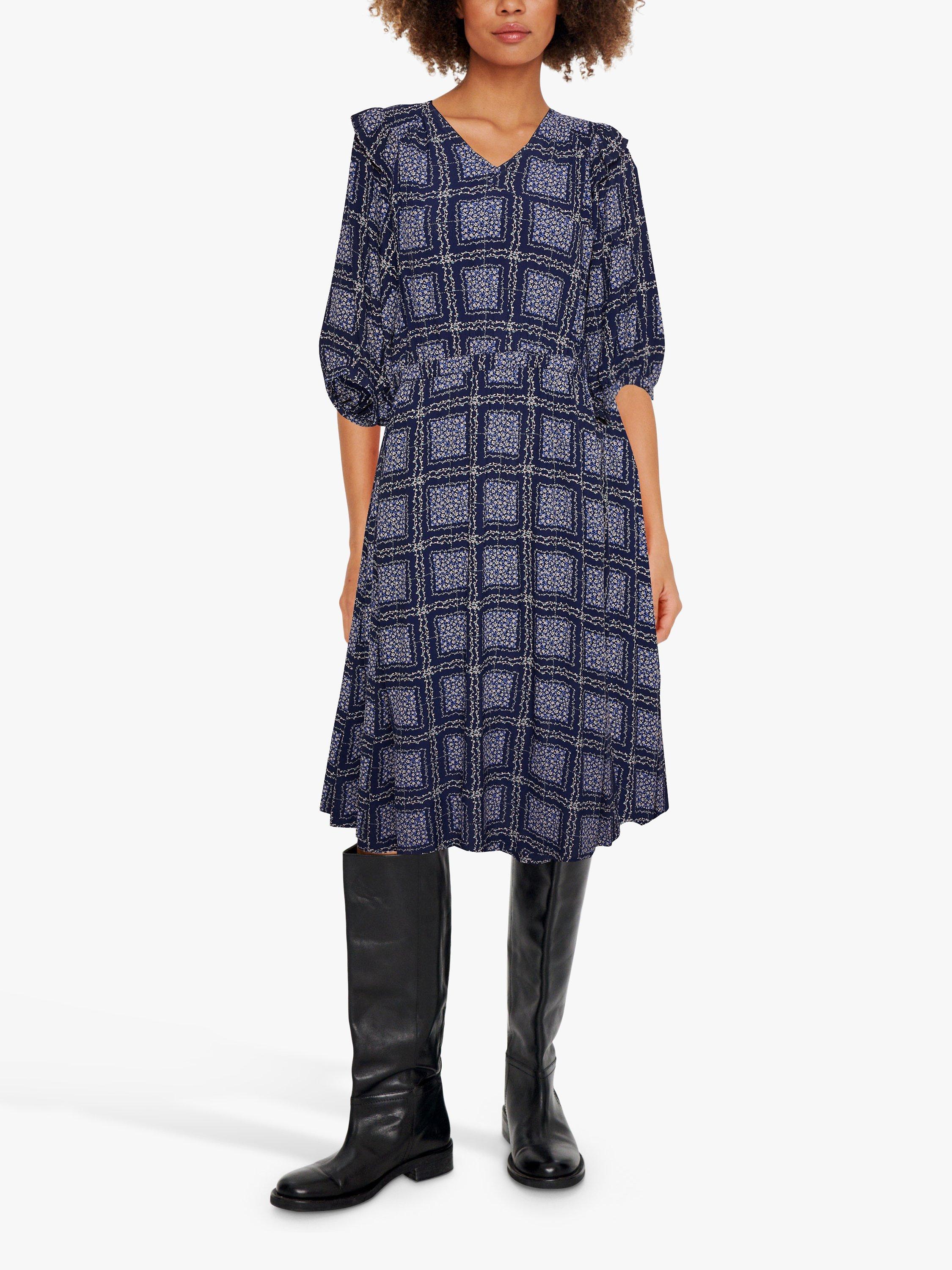 Product image 1 of 6, which shows Saint Tropez Desiree Flower Patchwork Dress, Patriot Blue, L