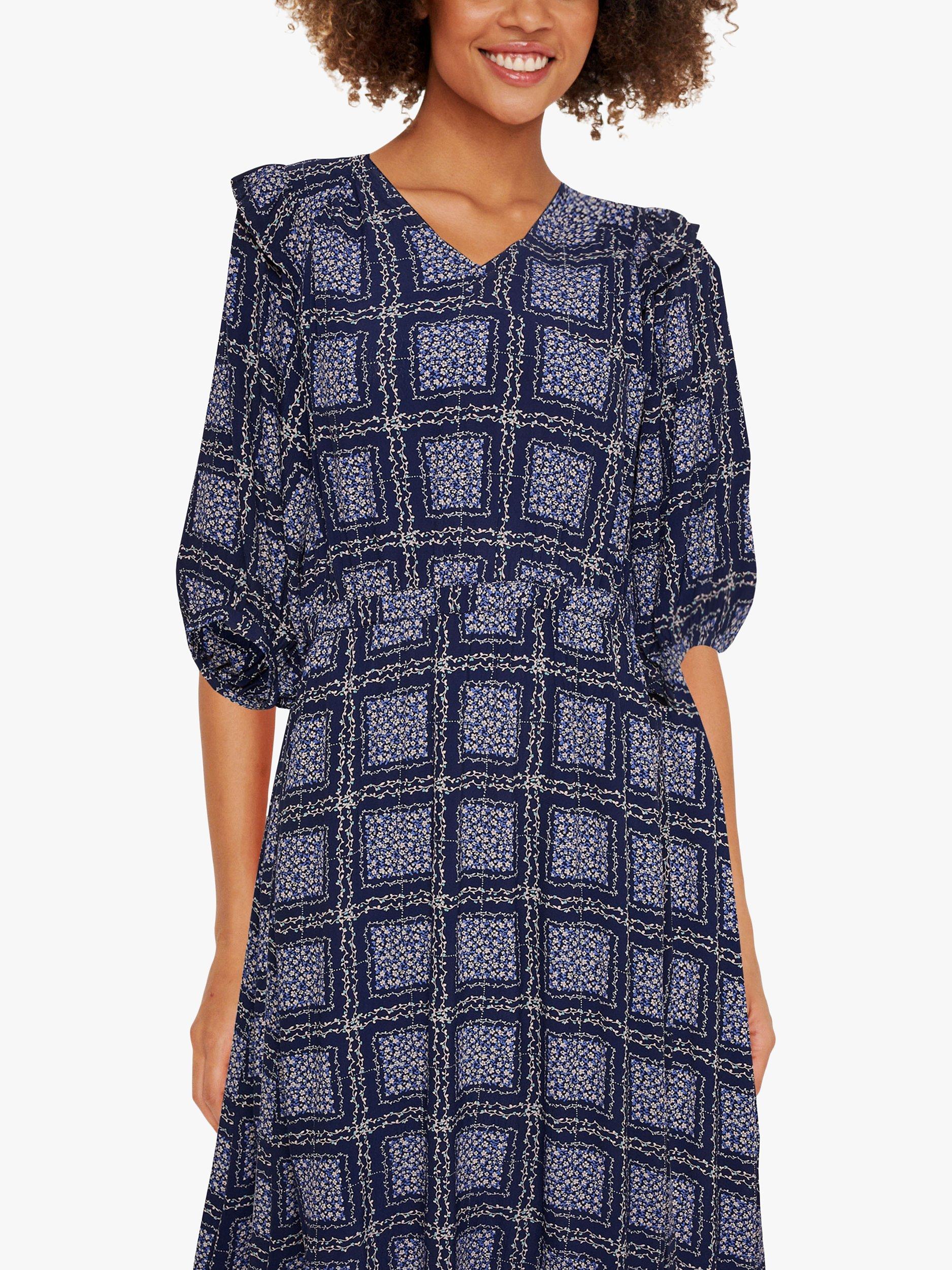 Product image 3 of 6, which shows Saint Tropez Desiree Flower Patchwork Dress, Patriot Blue, L