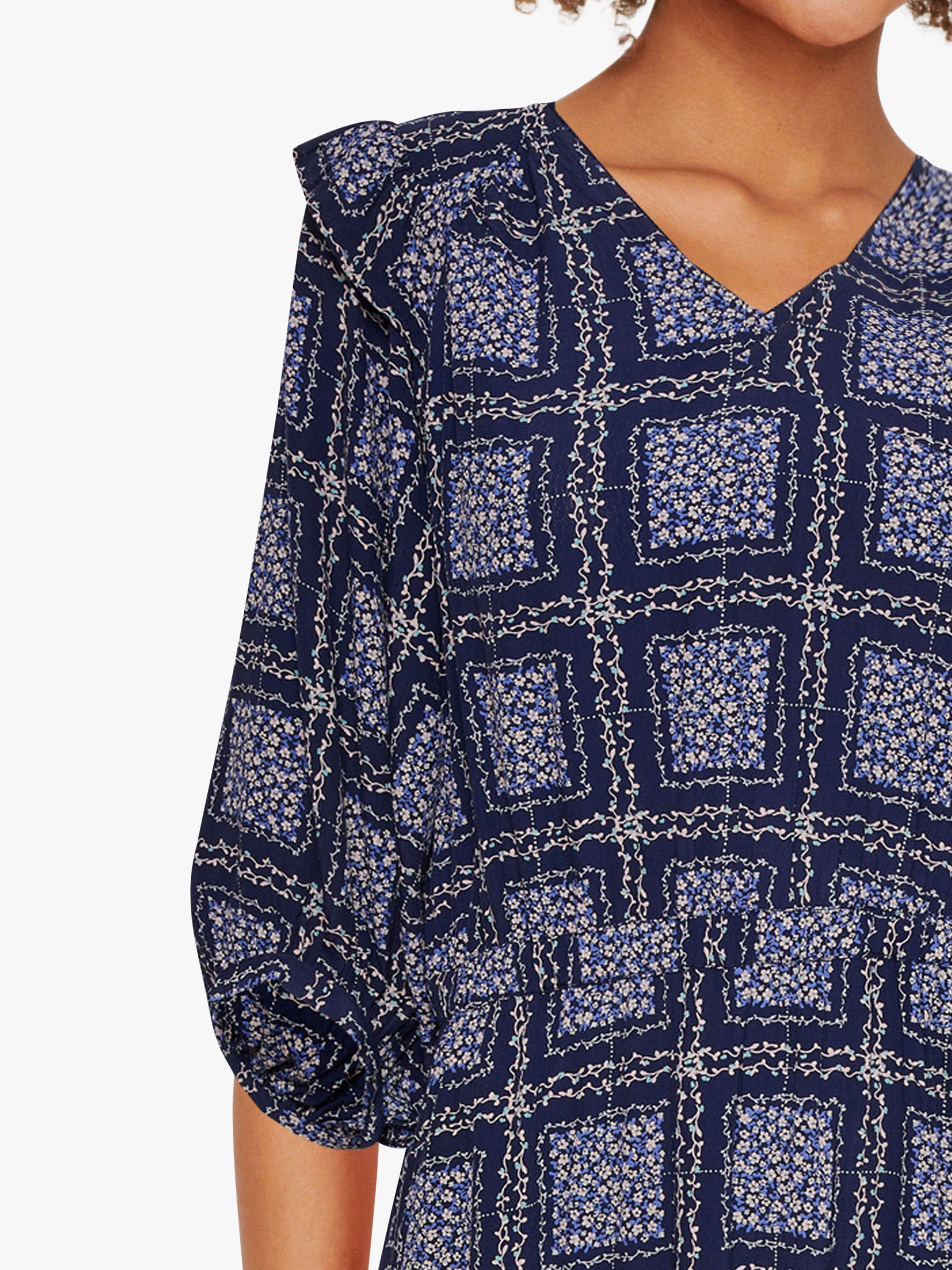 Product image 4 of 6, which shows Saint Tropez Desiree Flower Patchwork Dress, Patriot Blue, L