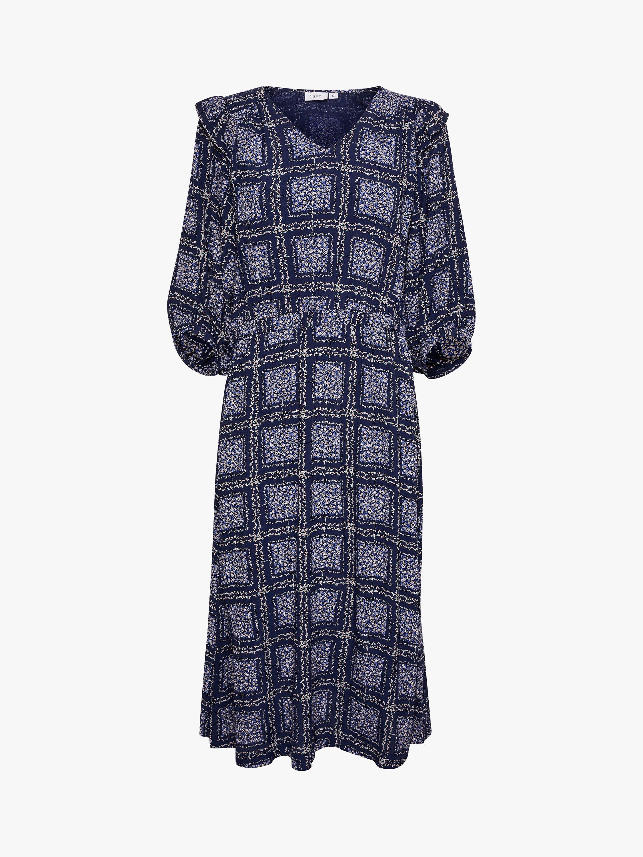 Product image 5 of 6, which shows Saint Tropez Desiree Flower Patchwork Dress, Patriot Blue, L
