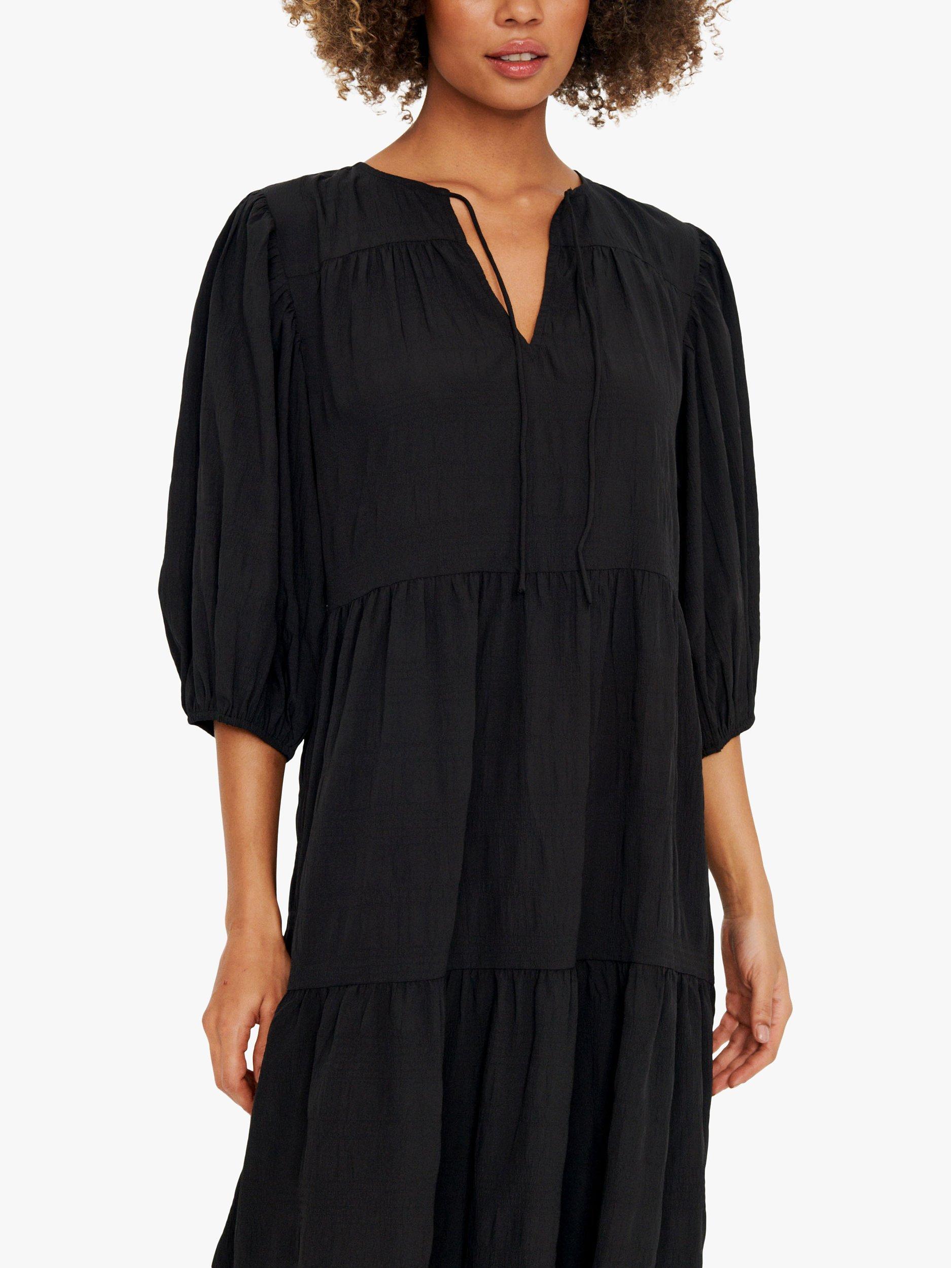 Product image 3 of 7, which shows Saint Tropez Damaris Midi Tiered Dress, Black, L