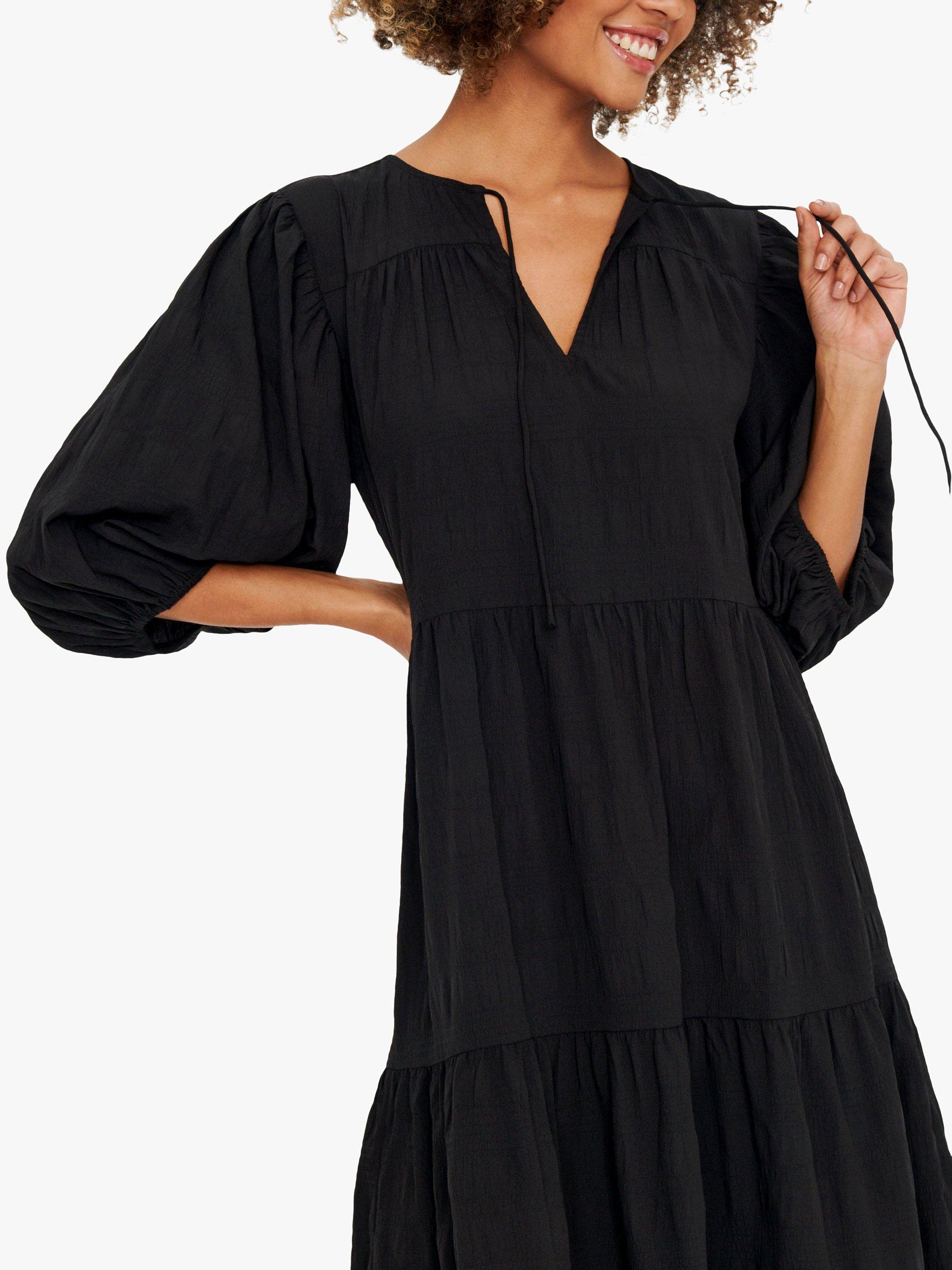 Product image 4 of 7, which shows Saint Tropez Damaris Midi Tiered Dress, Black, L