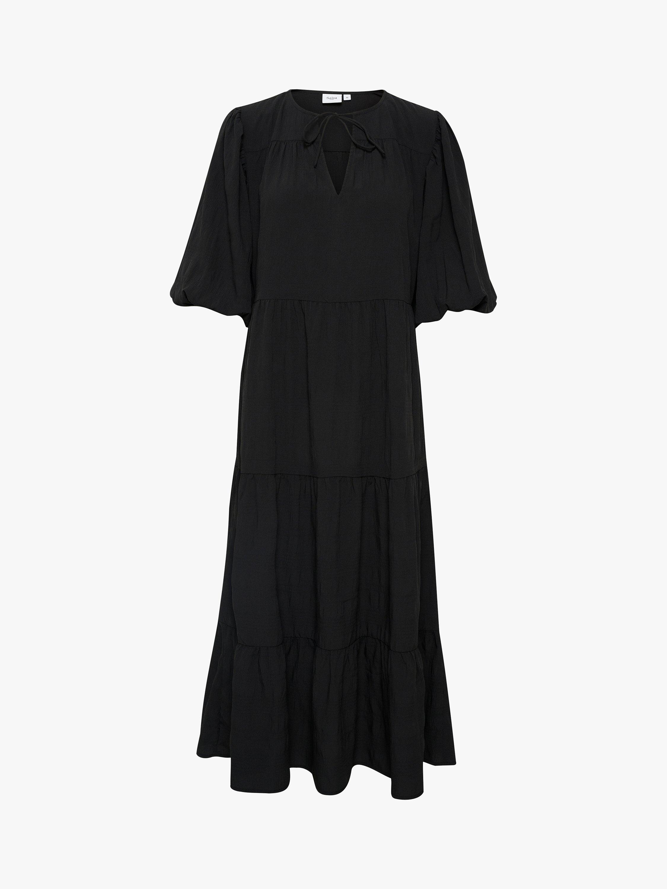Product image 6 of 7, which shows Saint Tropez Damaris Midi Tiered Dress, Black, L