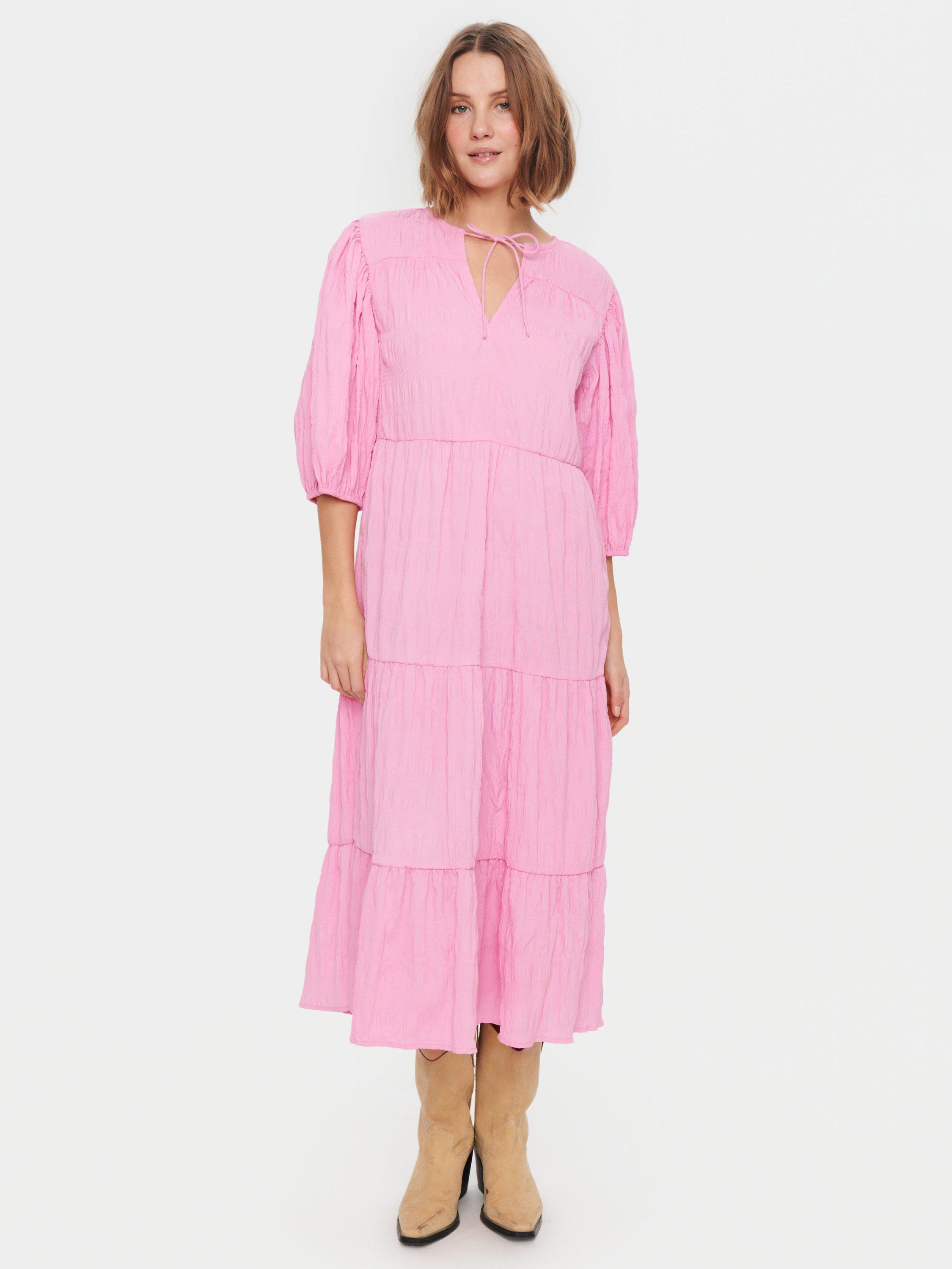 Product image 1 of 7, which shows Saint Tropez Damaris Midi Tiered Dress, Bonbon, S